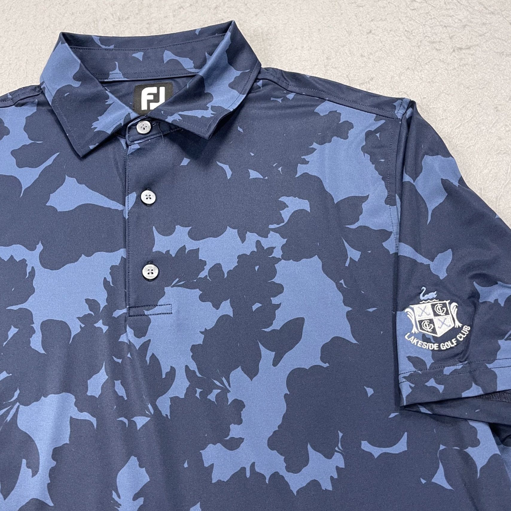 Footjoy FootJoy Polo Shirt Mens M Blue Floral Stretch Logo Golf Shirt Size US M / EU 48-50 / 2 - 2 Thumbnail