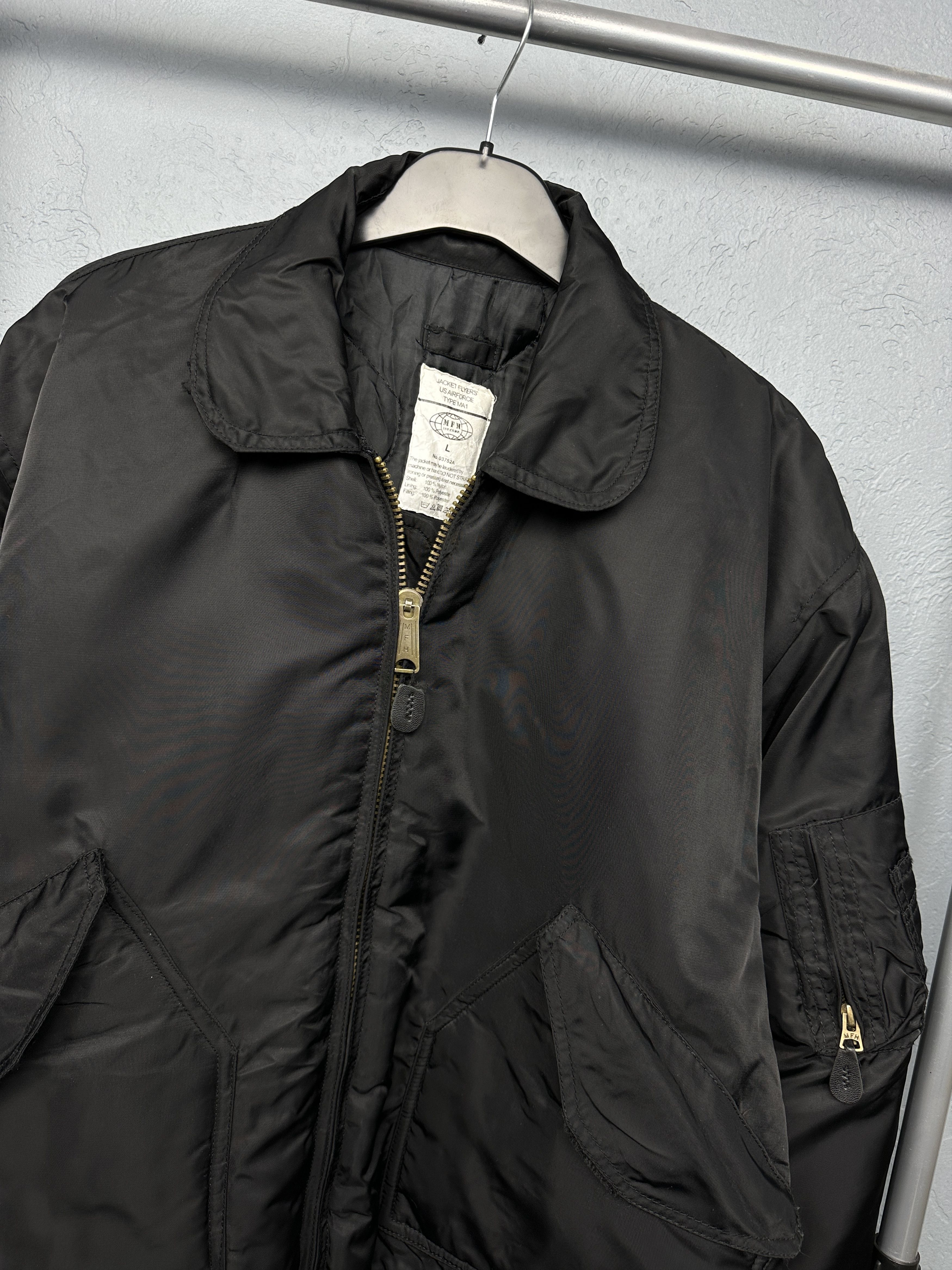 Vintage MFH MA1 Pilot Nylon Bomber Air Force Jacket Vintage Size US L / EU 52-54 / 3 - 2 Thumbnail