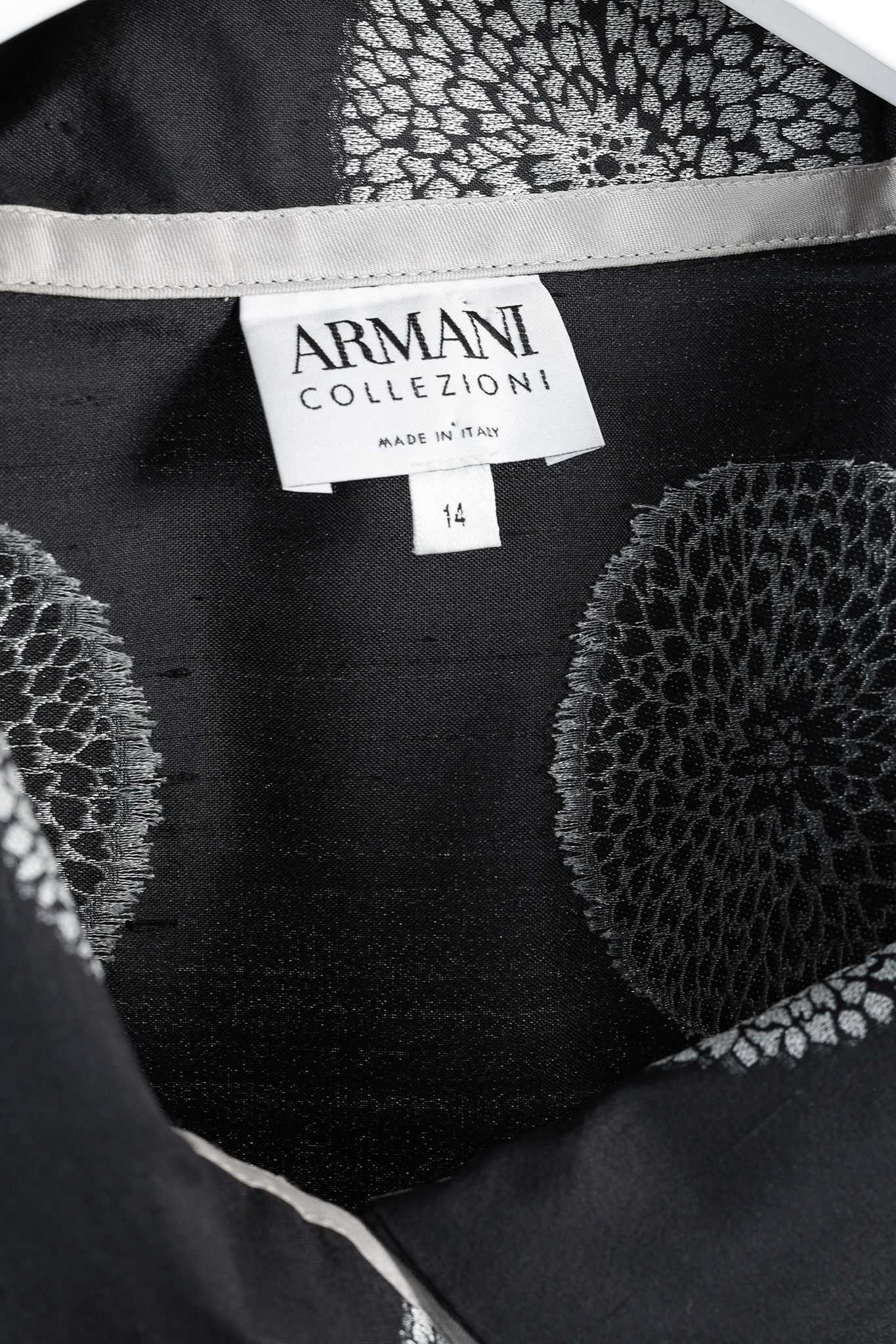 Armani Collezioni Armani Collezioni Black Shantung Mandala-Jacquard Jacket Size L / US 10 / IT 46 - 4 Thumbnail