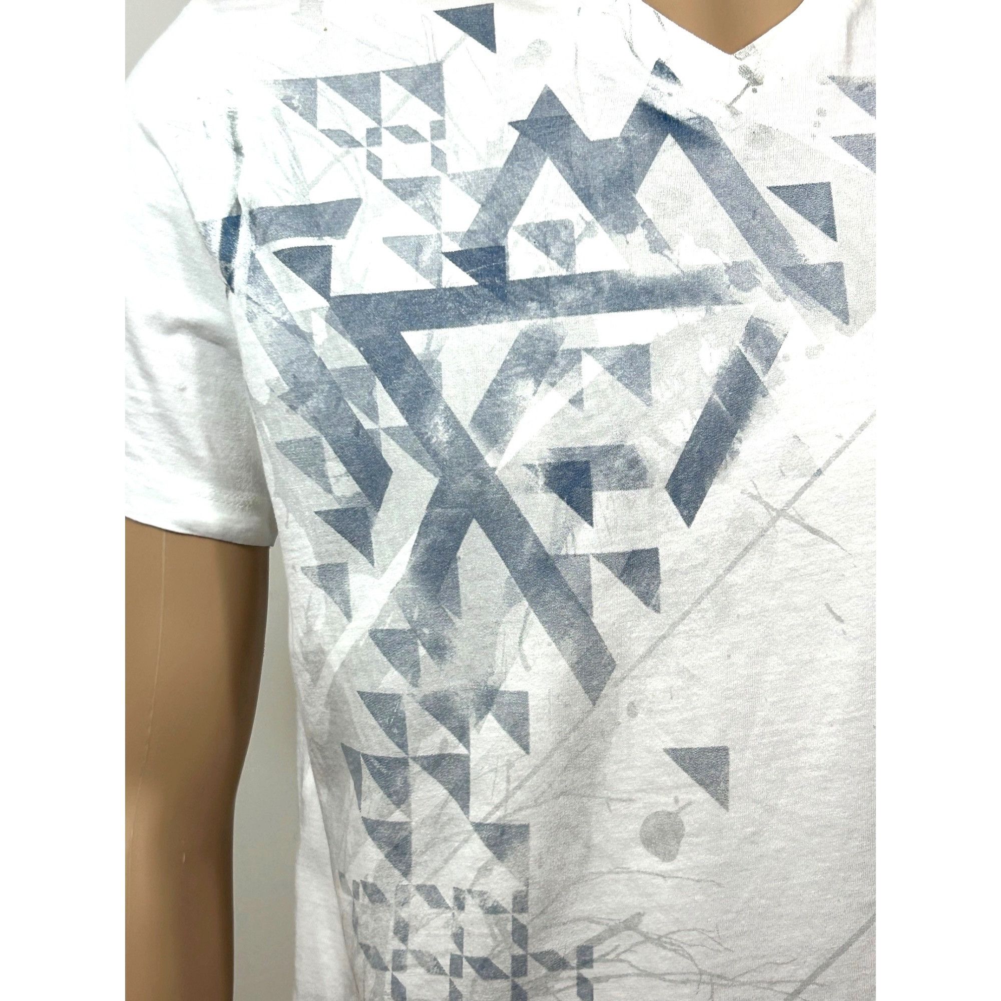 Apt. 9 Apt. 9 Men’ T-Shirt M Vtg Short Sleeve V-Neck White Blue Gr Size US M / EU 48-50 / 2 - 6 Thumbnail
