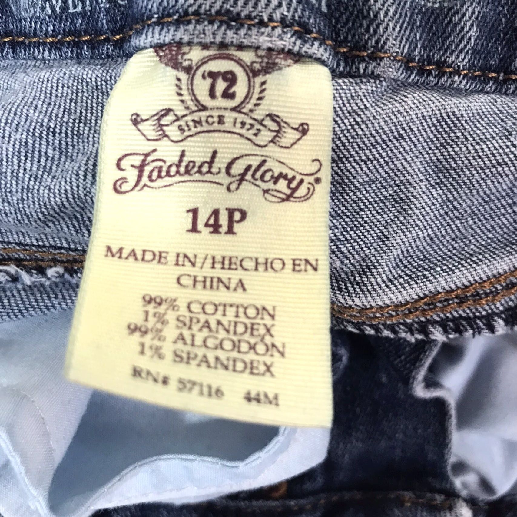 Faded Glory Faded Glory Jeans Bootcut Womens Size 14P Low-Rise Cotton Spandex Blue 26in Inseam Size 36" / US 14 / IT 50 - 7 Thumbnail
