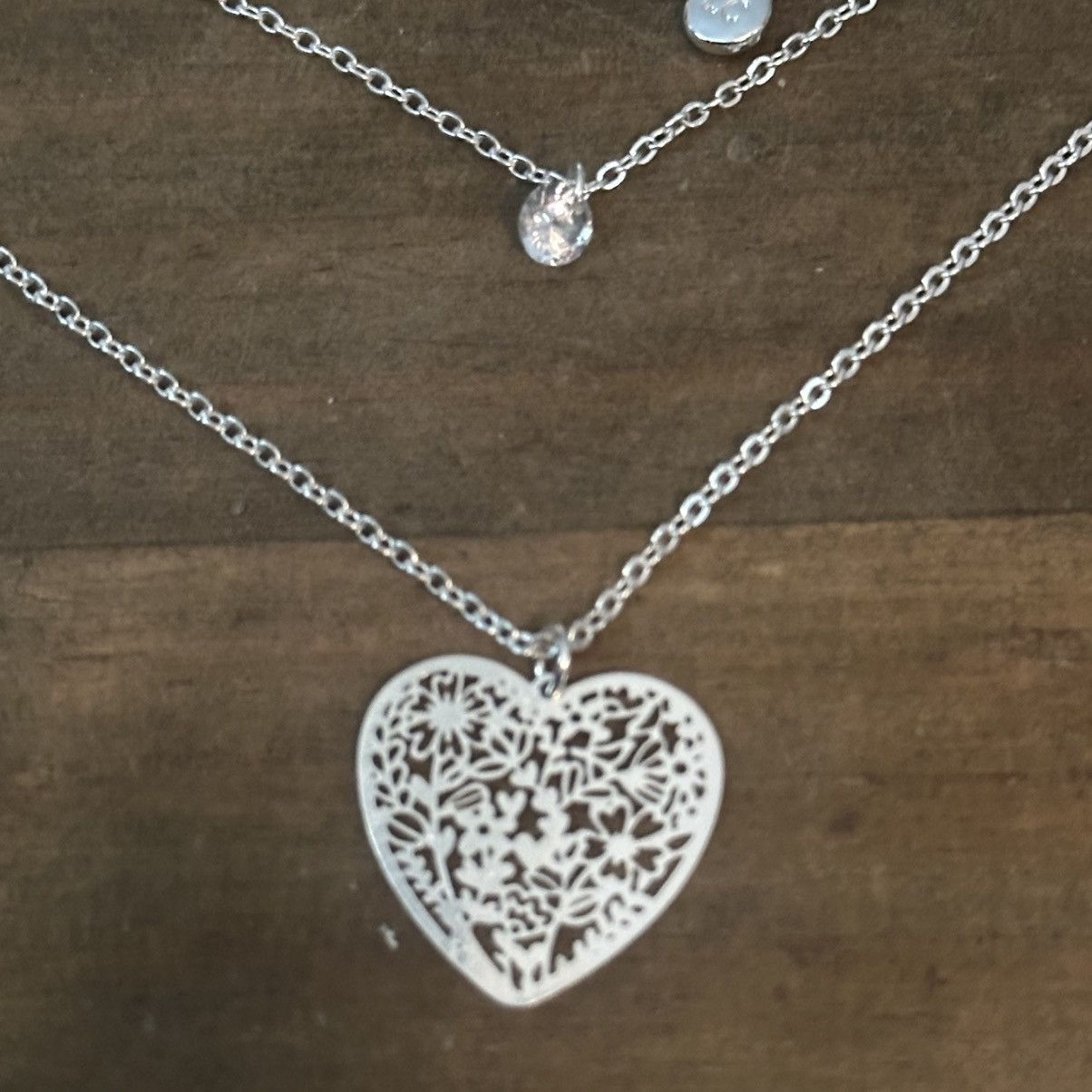 Other Lauren Conrad dainty layered filigree heart pendant necklace Size ONE SIZE - 3 Thumbnail