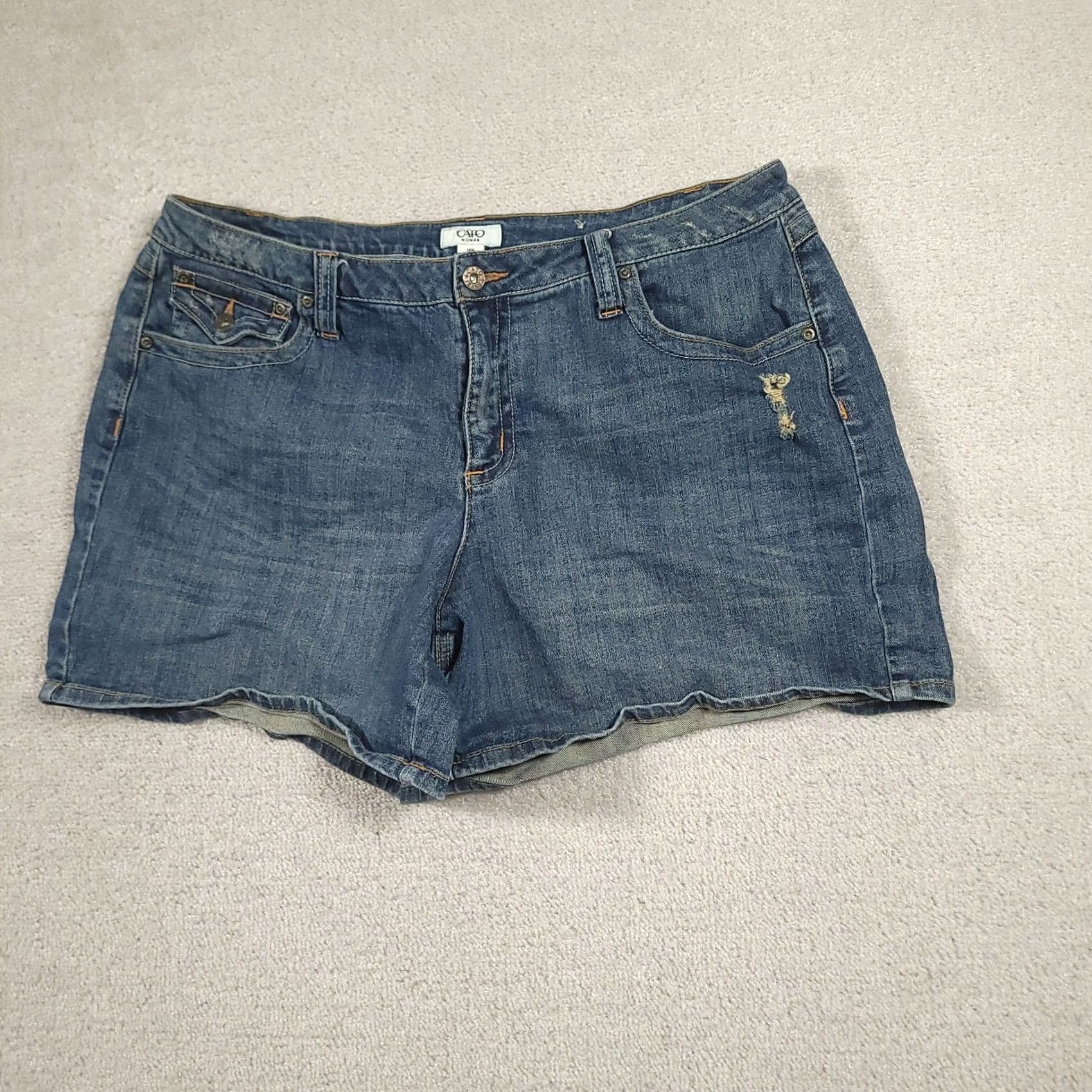 Vintage VINTAGE? No. Title: Cato Shorts Womens Plus Size 18W Blue Jean Denim Stretch Pockets Size 40" / US 18 - 2 Thumbnail