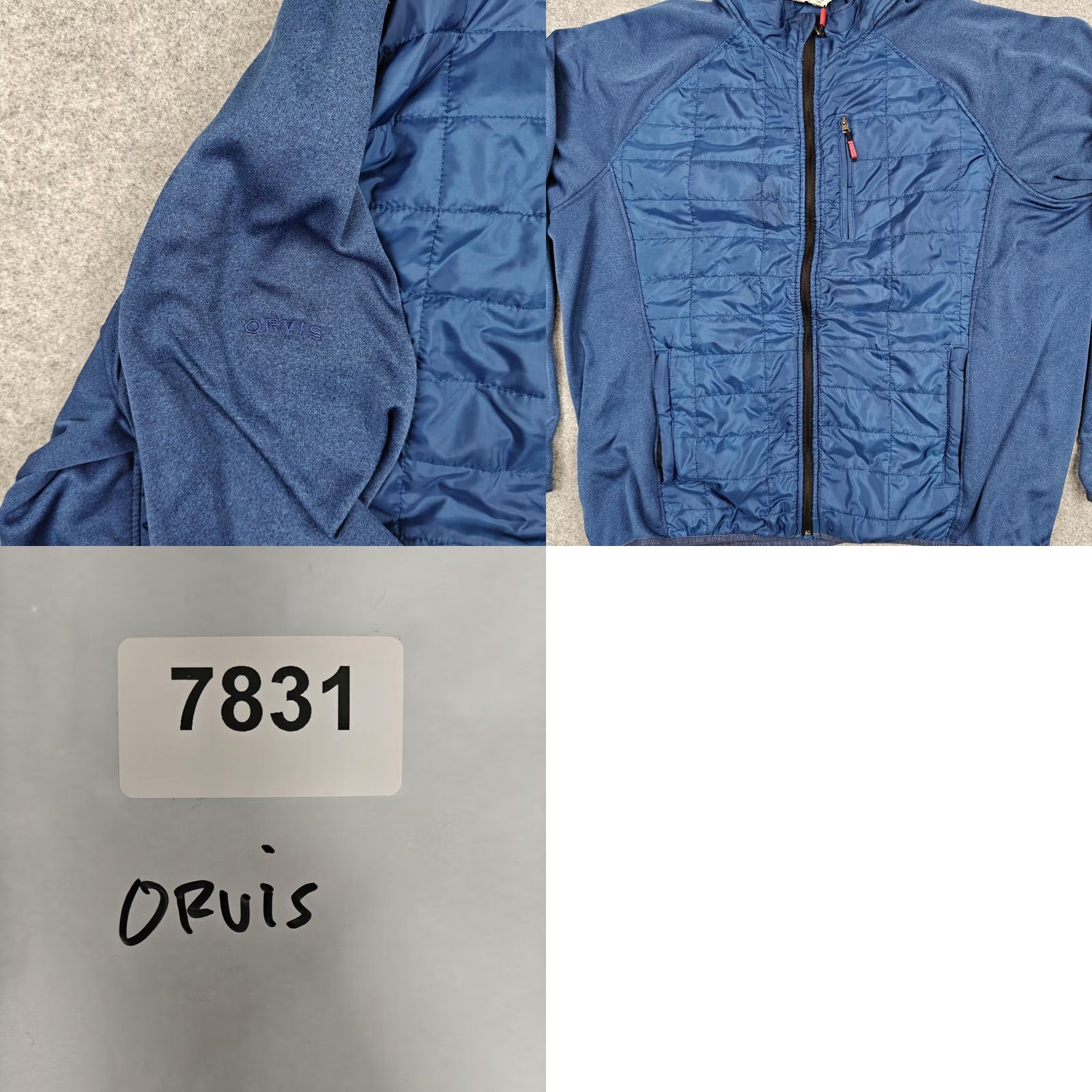 Orvis Orvis Jacket Mens 2XL Blue Quilted Fleece Full Zip Insulated Stretch Pockets Size US XXL / EU 58 / 5 - 8 Thumbnail