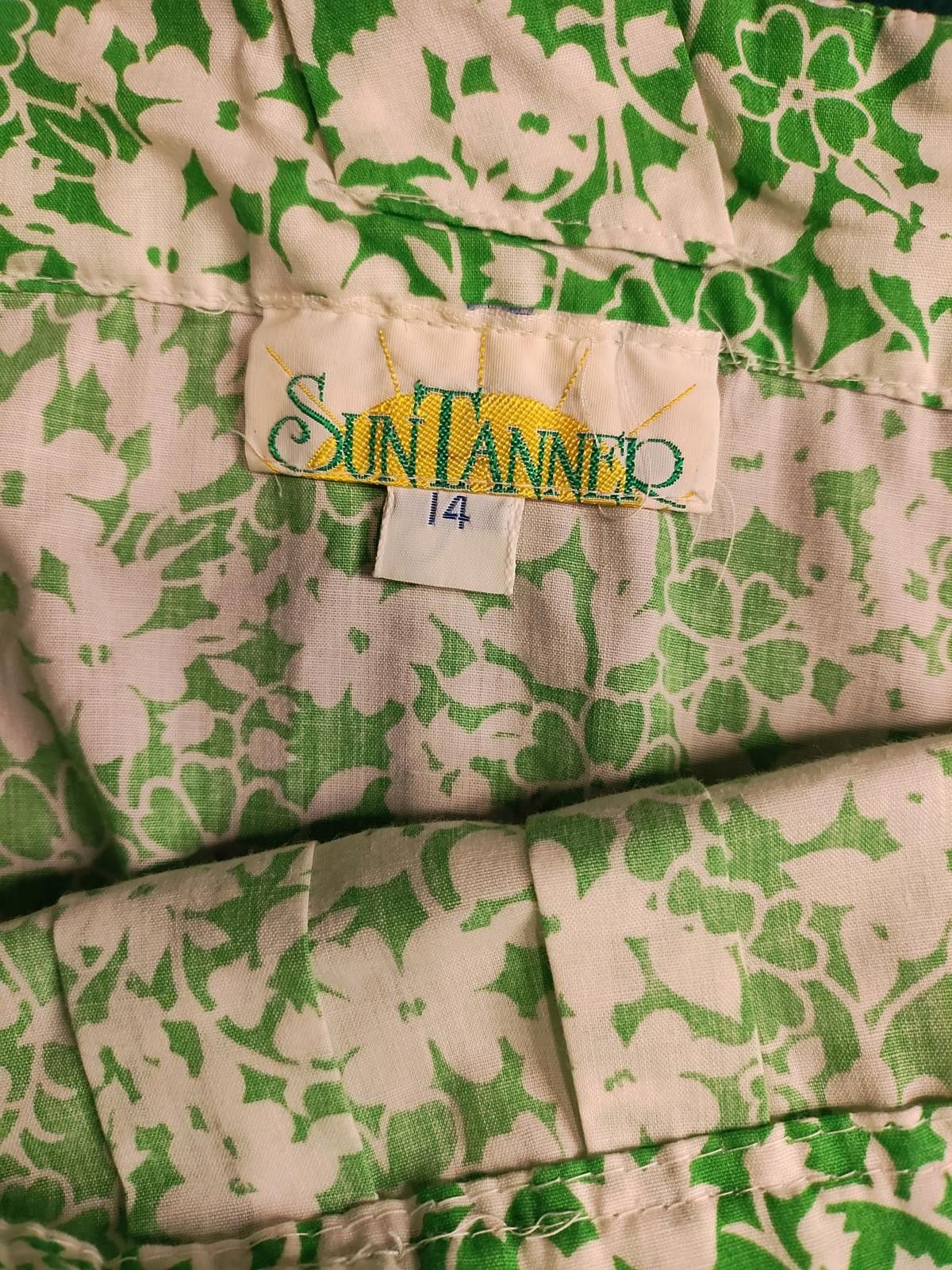 Other SunTanner Green and White Floral Women's Sundress Size XL / US 12-14 / IT 48-50 - 7 Thumbnail