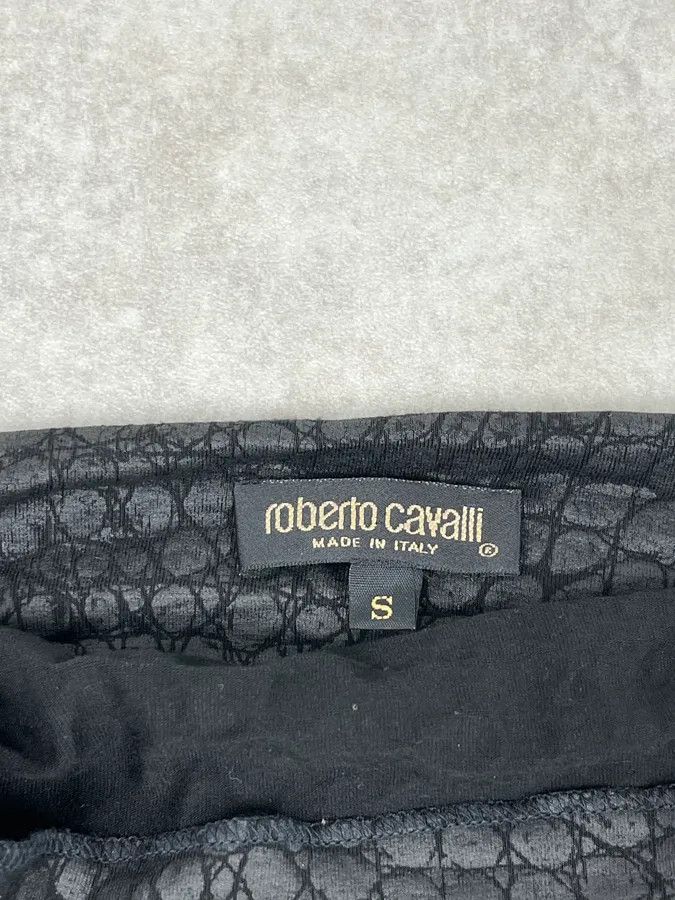 Roberto Cavalli 1990s Roberto Cavalli Black Crocodile Effect Longsleeve Size XS / US 0-2 / IT 36-38 - 7 Thumbnail
