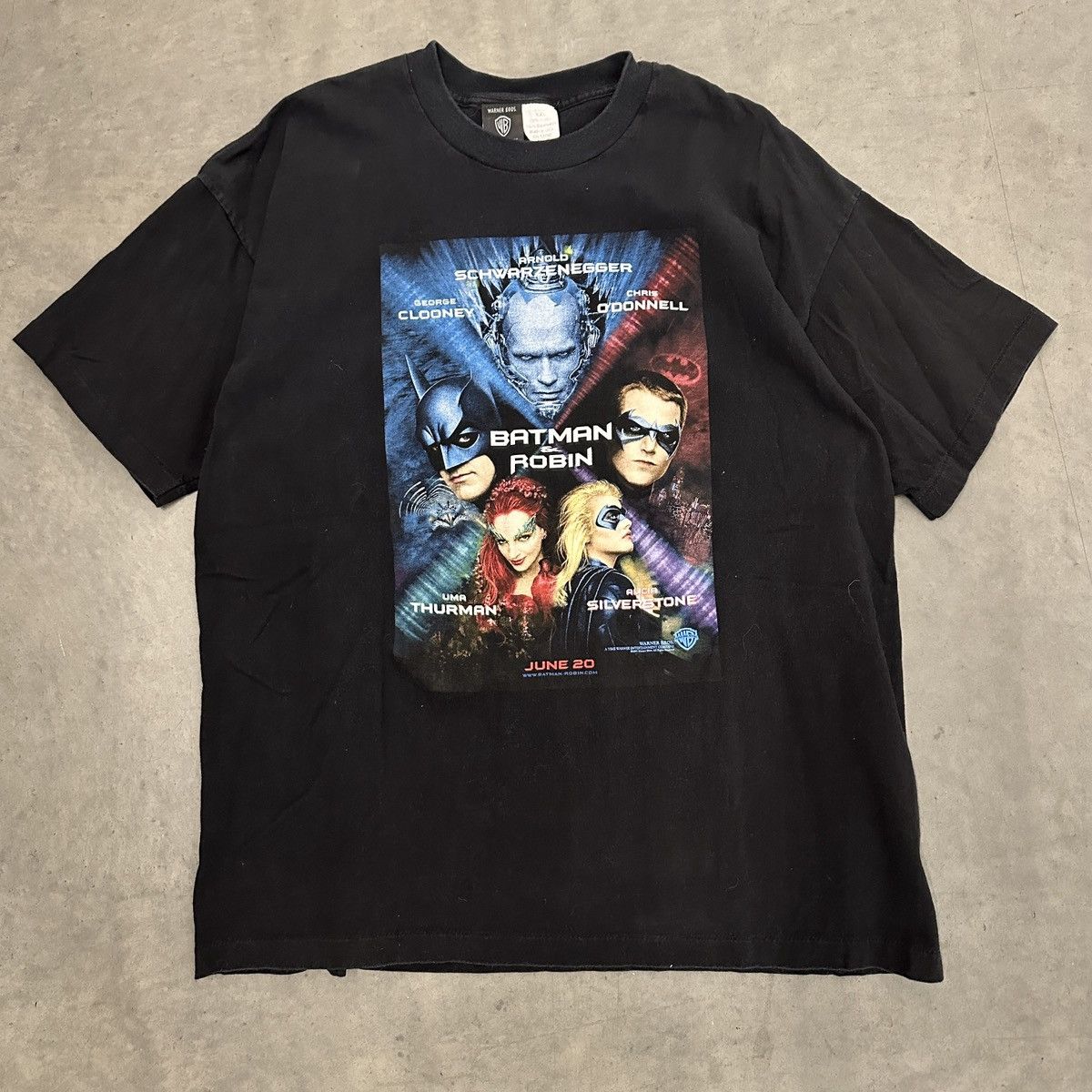 image of Vintage VTG 1997 Batman And Robin Promo Tee in Black, Men's (Size 2XL)