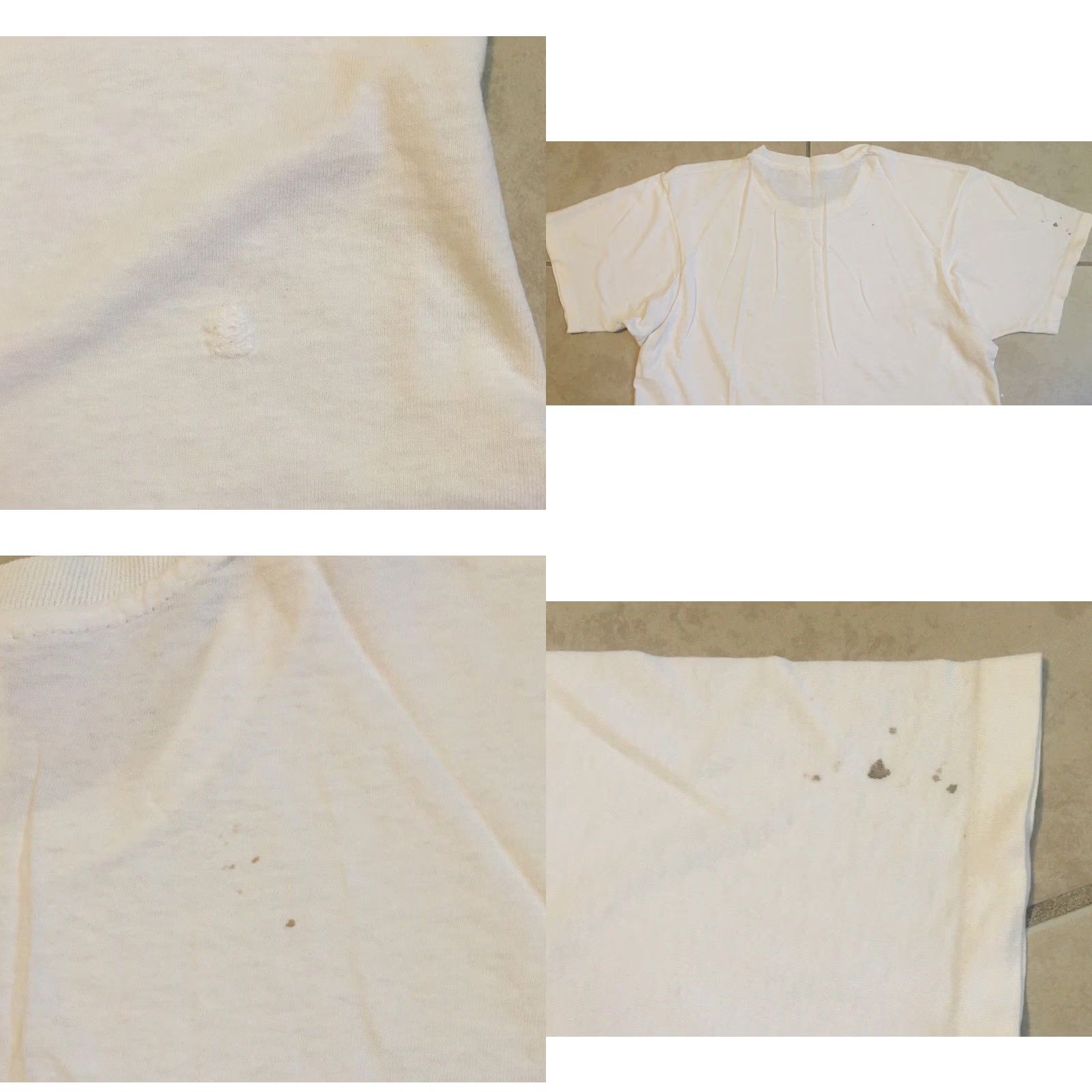 Hanes Vtg Hanes Faded Distressed Shirt S White 90s 80s Grunge Punk Skate Surf Trucker Biker Rock Mens T-Shirt Size US S / EU 44-46 / 1 - 9 Thumbnail