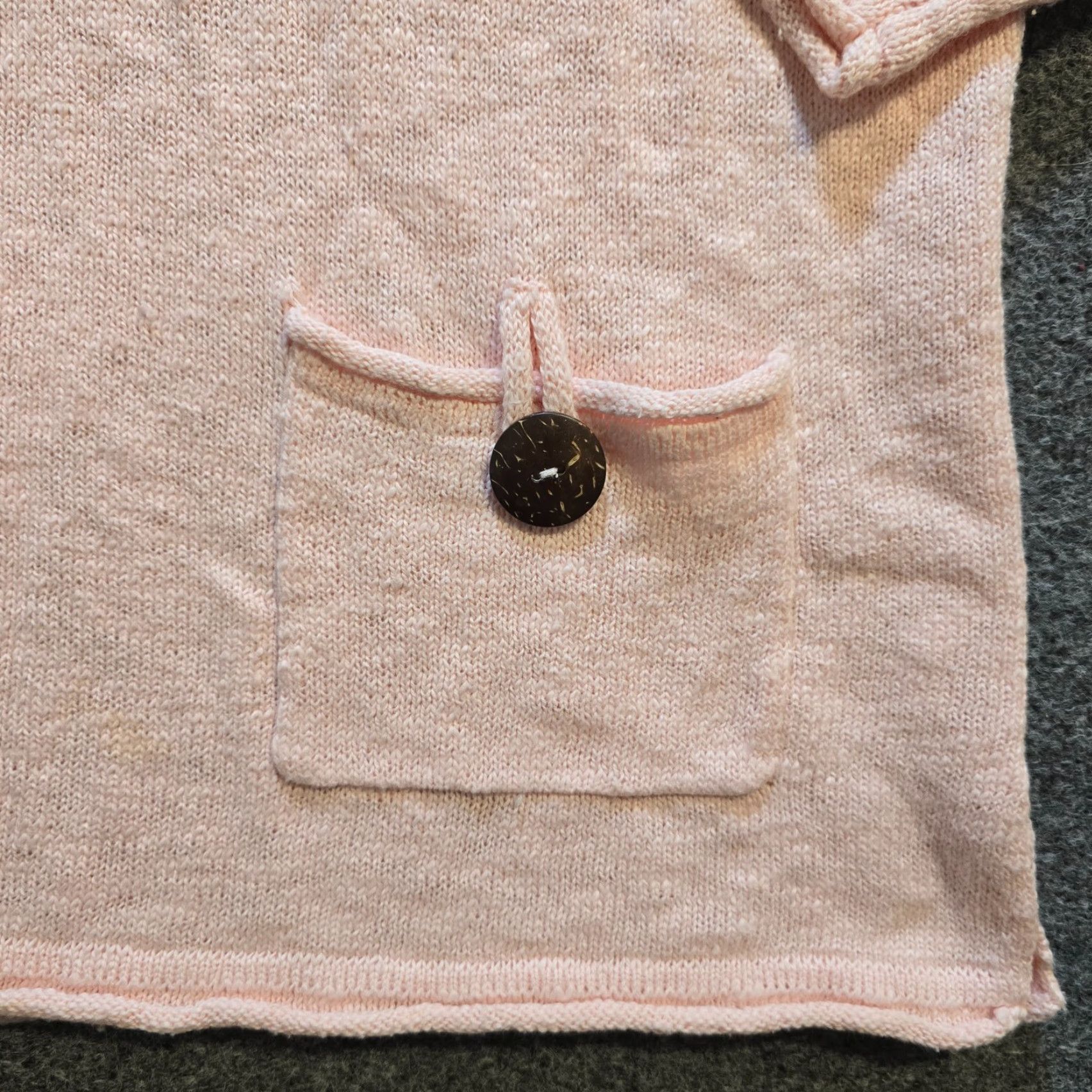 Vintage Lulu B Sweater Womens M Pink Textured Knit Round Neck Pocket Casual Basic Size M / US 6-8 / IT 42-44 - 4 Thumbnail