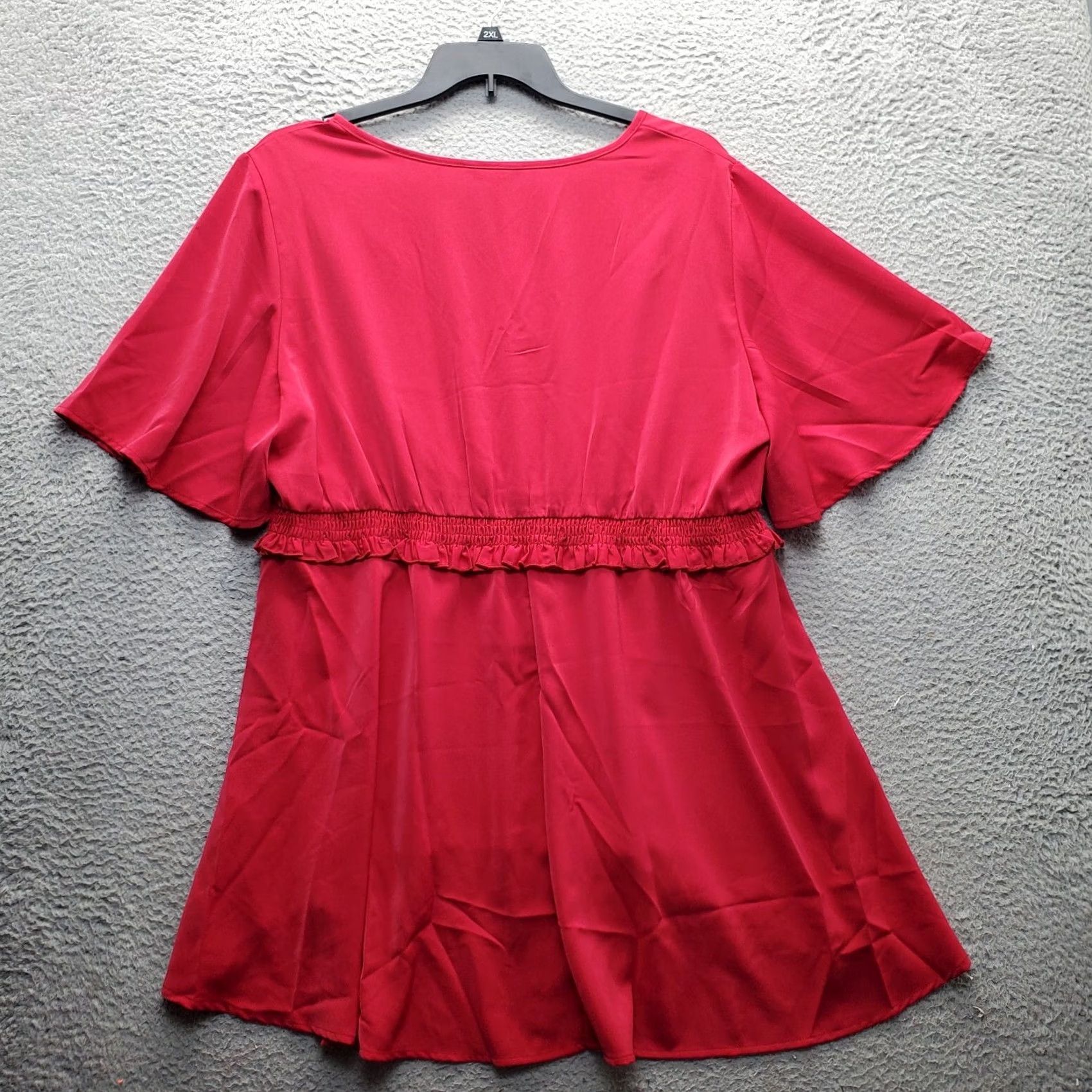 Vintage BloomChic Boho Dress Womens Size 18/20 Pink Smocked Waist Flared Sleeve High Low Dress Size XXL / US 16-18 / IT 52-54 - 2 Thumbnail