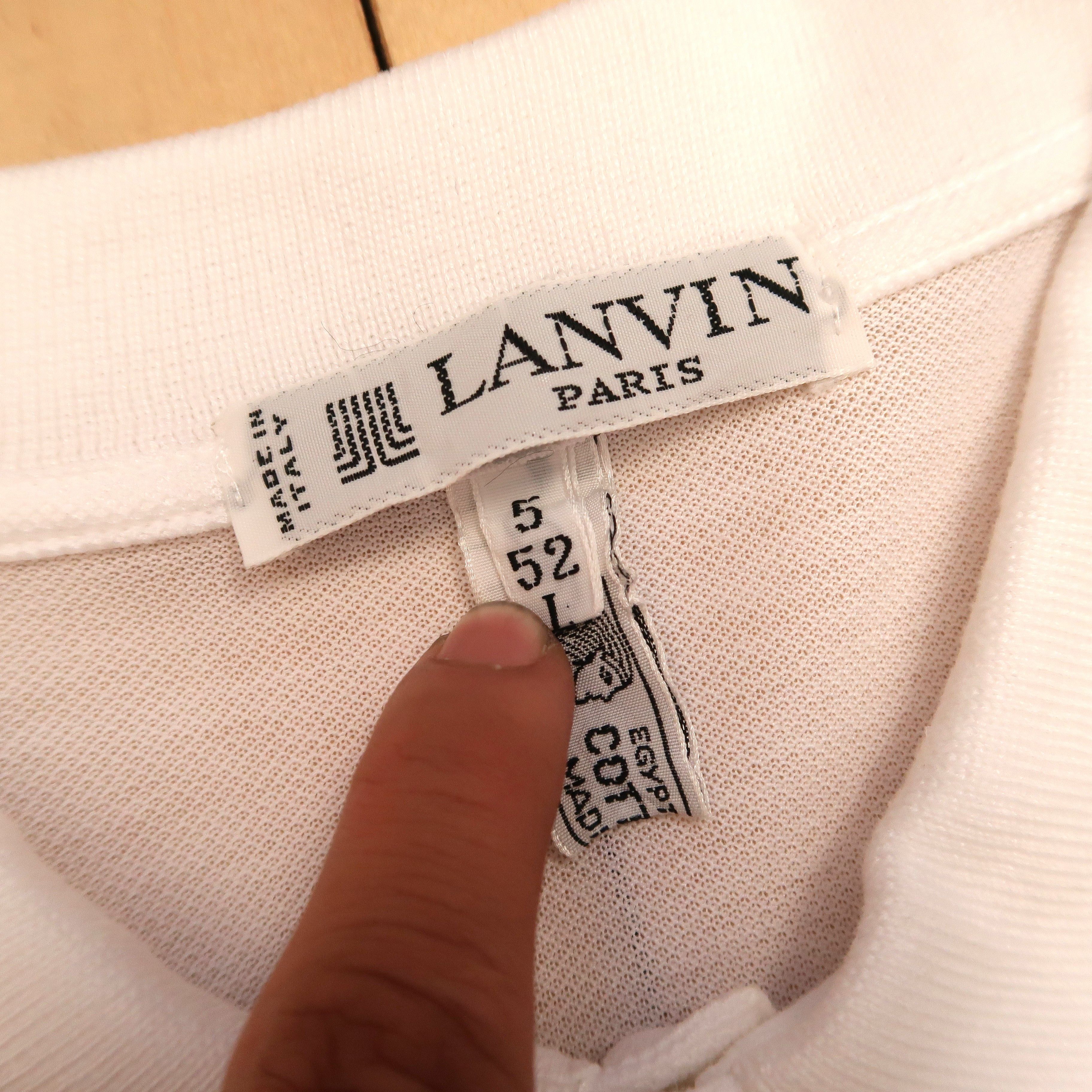 Lanvin 80s Vintage Lanvin Paris Egypt Cotton Polo Shirt Size US M / EU 48-50 / 2 - 5 Thumbnail
