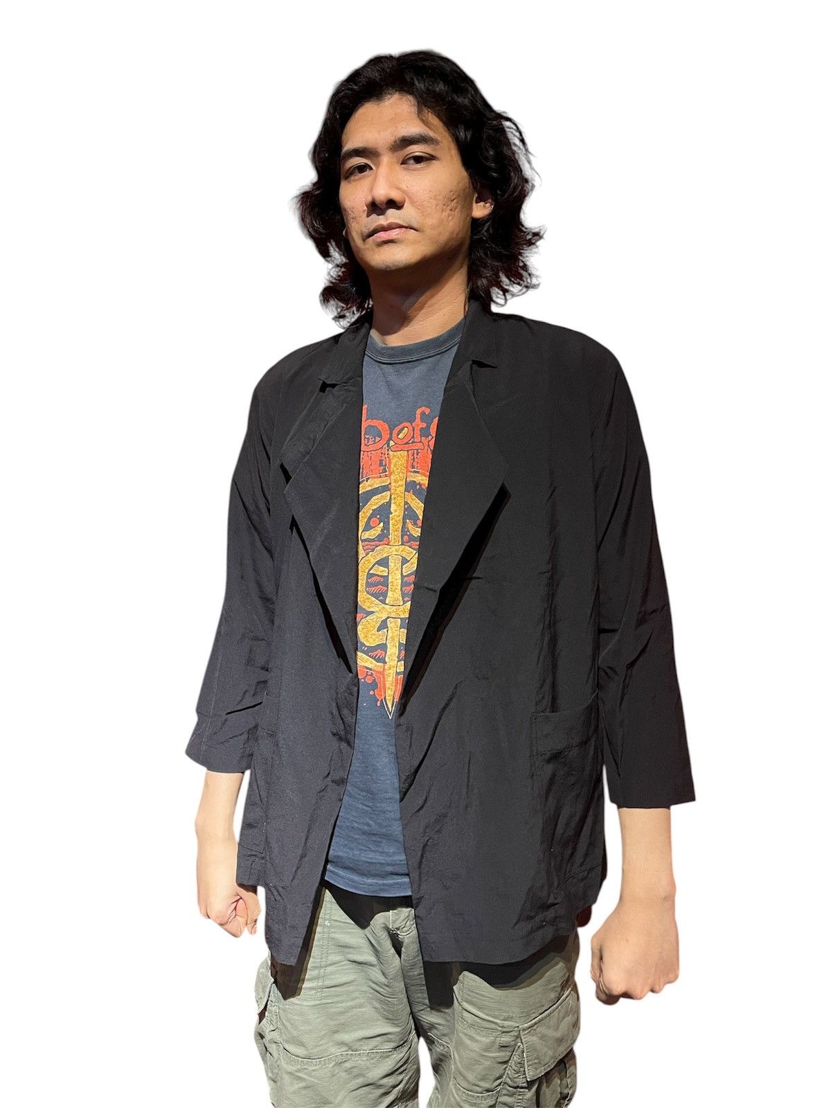 Issey Miyake PLANTATION BY ISSEY MIYAKE BUTTON LESS LIGHT JACKET Size US L / EU 52-54 / 3 - 12 Thumbnail