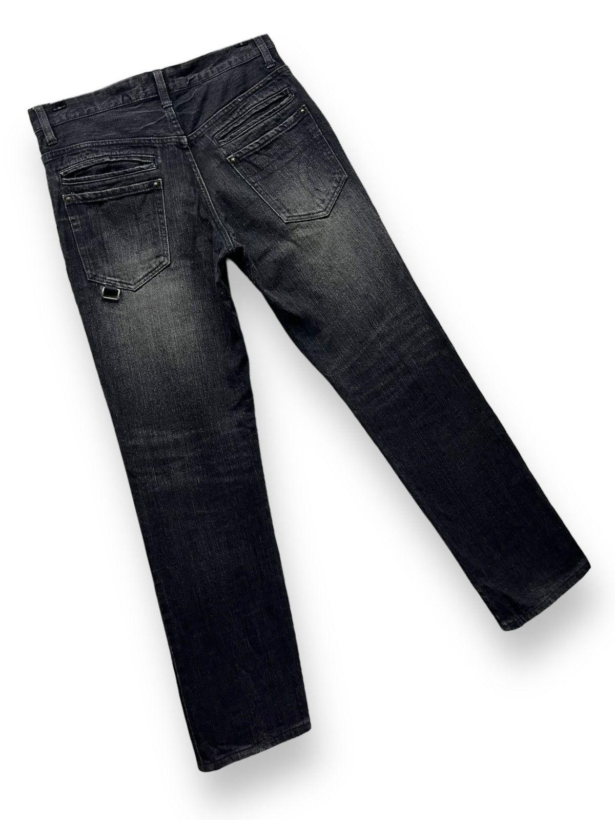 Issey Miyake FYE🔥Vintage TETE HOMME Studded Hook Slim Fit Black Denim Size US 29 - 7 Thumbnail