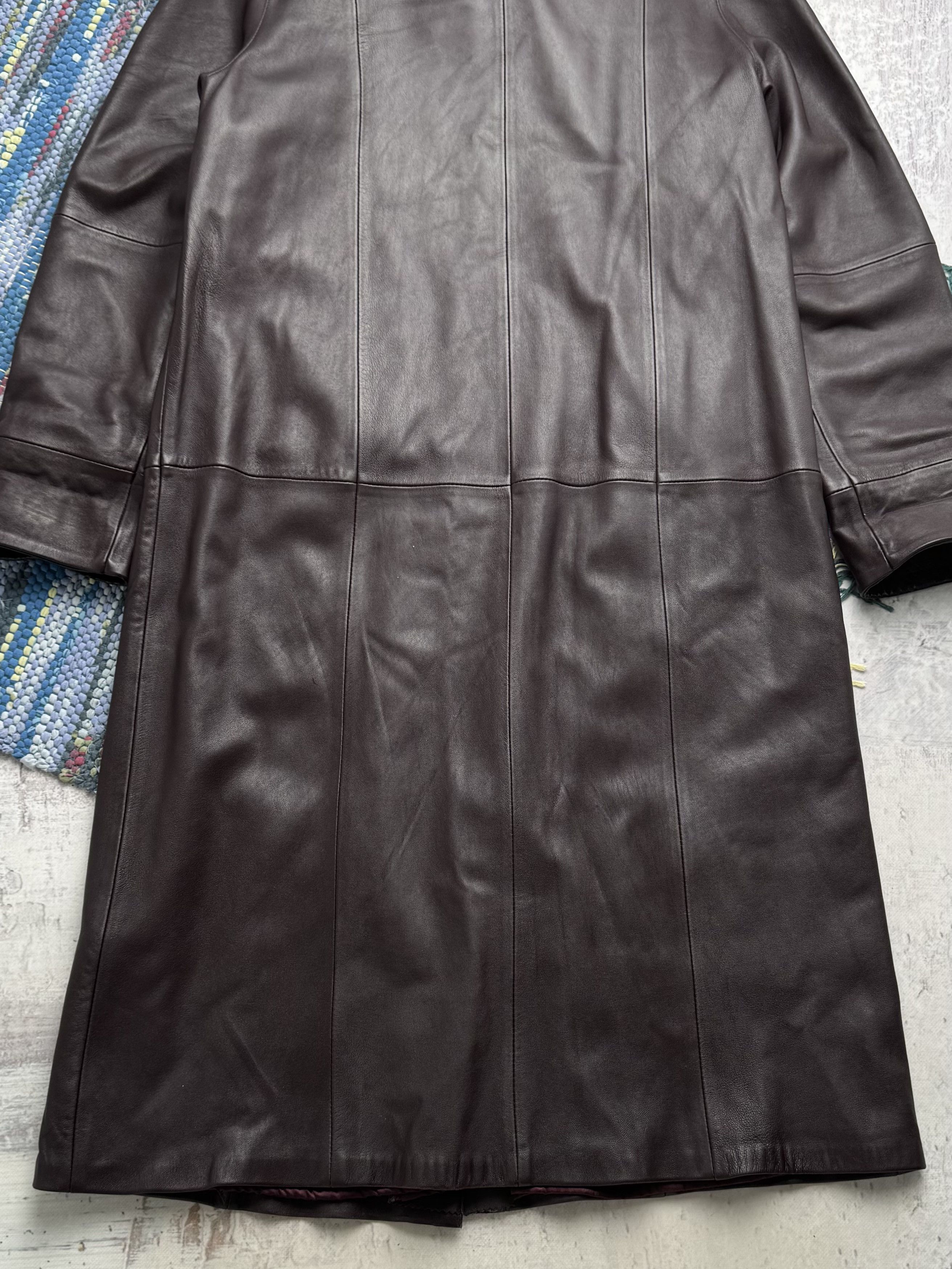 Vintage Vintage Long Leather Coat A8(V1)D15 Size L / US 10 / IT 46 - 11 Thumbnail