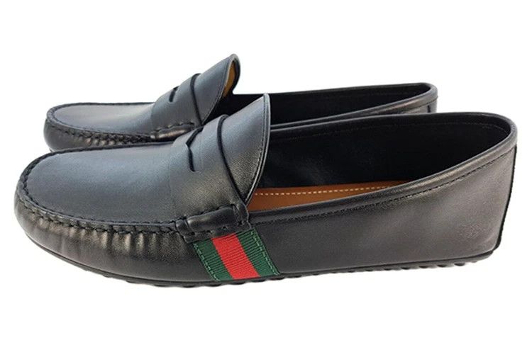 Gucci o1loc1c0326 566294 O Mocca Leather Loafers in Black Size US 10 / EU 43 - 3 Thumbnail