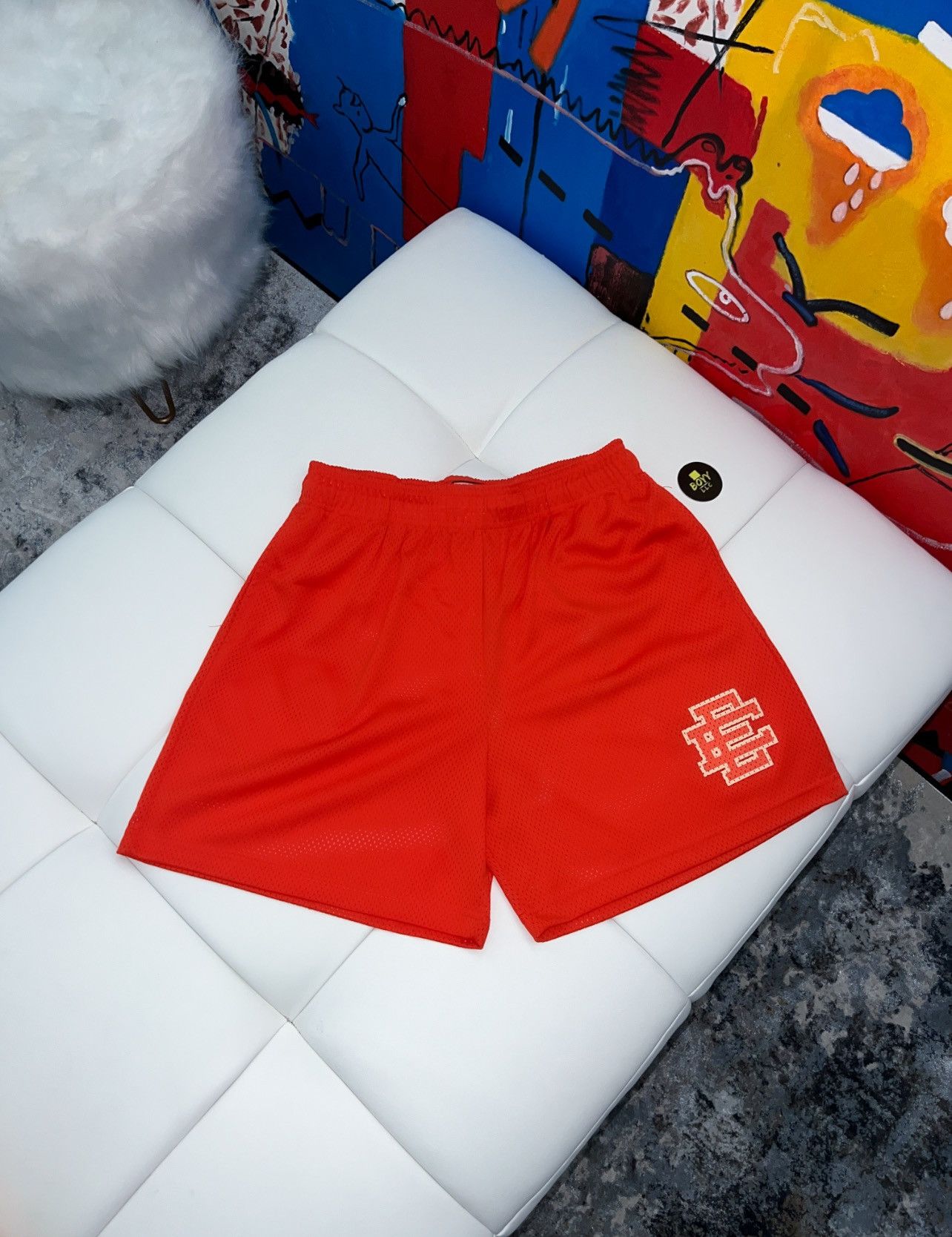 Eric Emanuel logo mesh shorts