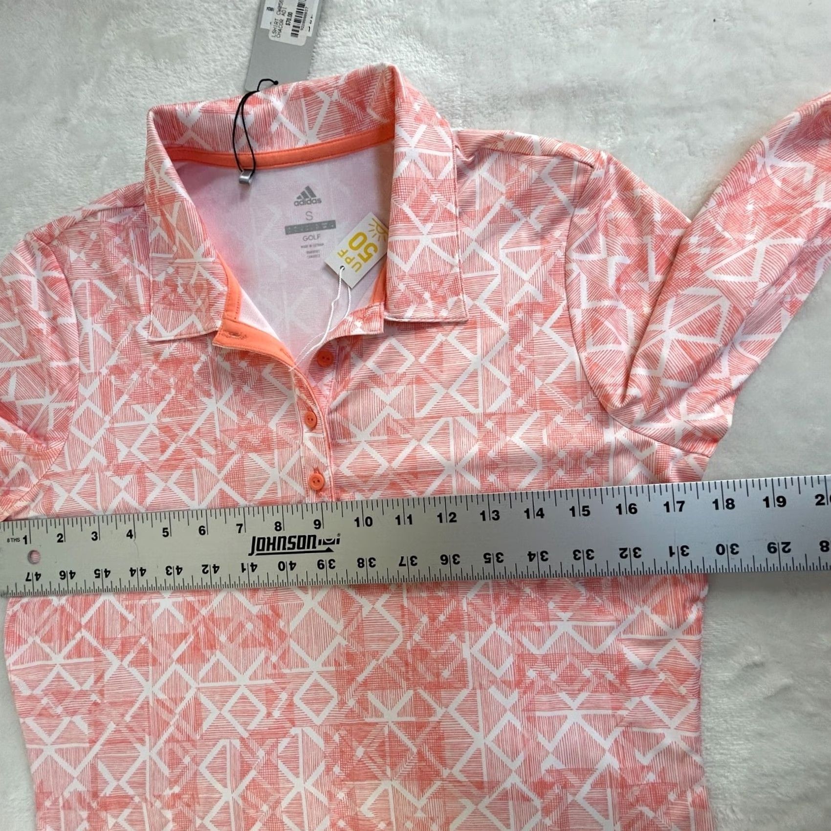 Adidas Adidas UPF 50 Long Sleeve Golf Polo Shirt Pacific Dunes Geometric Small New 0 Size US S / EU 44-46 / 1 - 7 Thumbnail