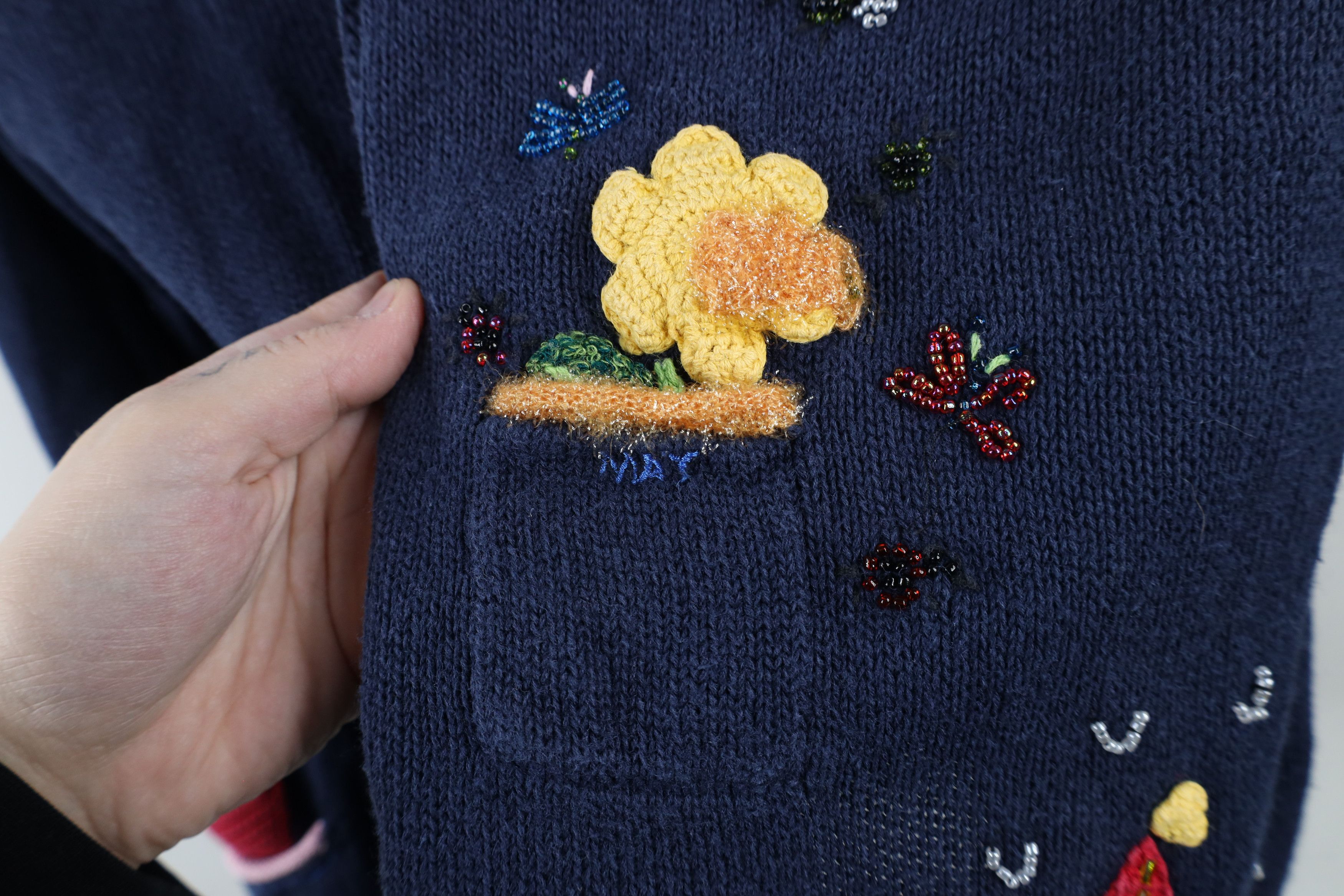 Vintage Vintage 90s Streetwear Calendar Months Cardigan Sweater Size M / US 6-8 / IT 42-44 - 9 Thumbnail