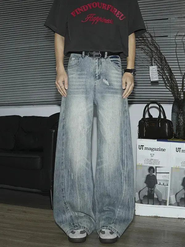 Japanese Brand Retro loose wide leg hip-hop ripped jeans Size US 32 / EU 48 - 1 Thumbnail
