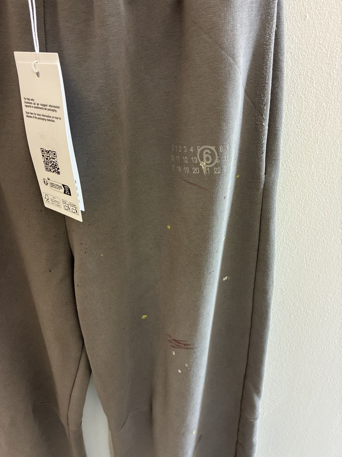 Maison Margiela Maison Margiela Grey Paint Splatter Sweatpants Cotton Terry Size US 30 / EU 46 - 2 Thumbnail