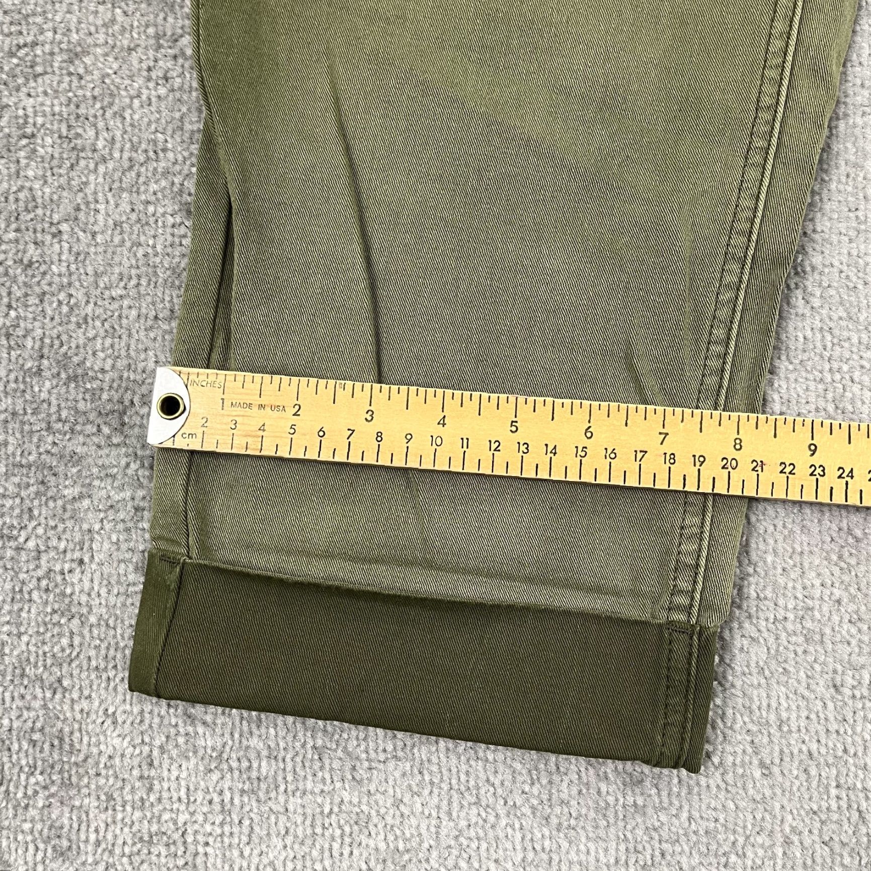 Olive VINTAGE Sun & Stone Men's Chino Pants 40x30 Olive Green Army Casual Outdoor Geometric Pattern Size US 40 / EU 56 - 5 Thumbnail