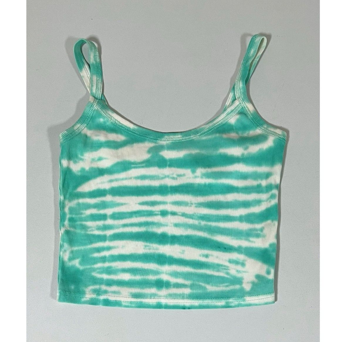 Japanese Brand Teal Tie Dye Striped Tank Top Shirt Cami Camisole Size XS 🤍 Size XS / US 0-2 / IT 36-38 - 1 Thumbnail