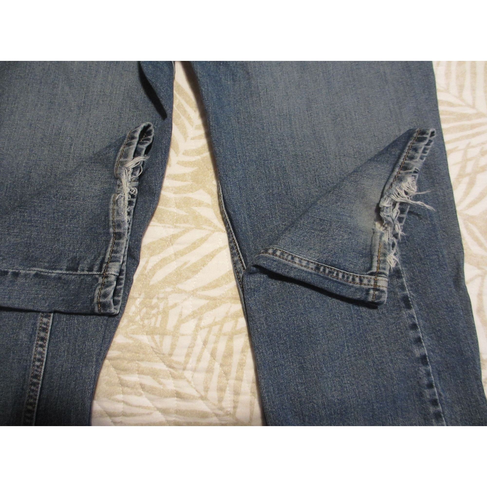 Levi's Levis 514 Distressed Blue Denim Jeans With Frayed Hems 34/3 Size US 34 / EU 50 - 4 Thumbnail