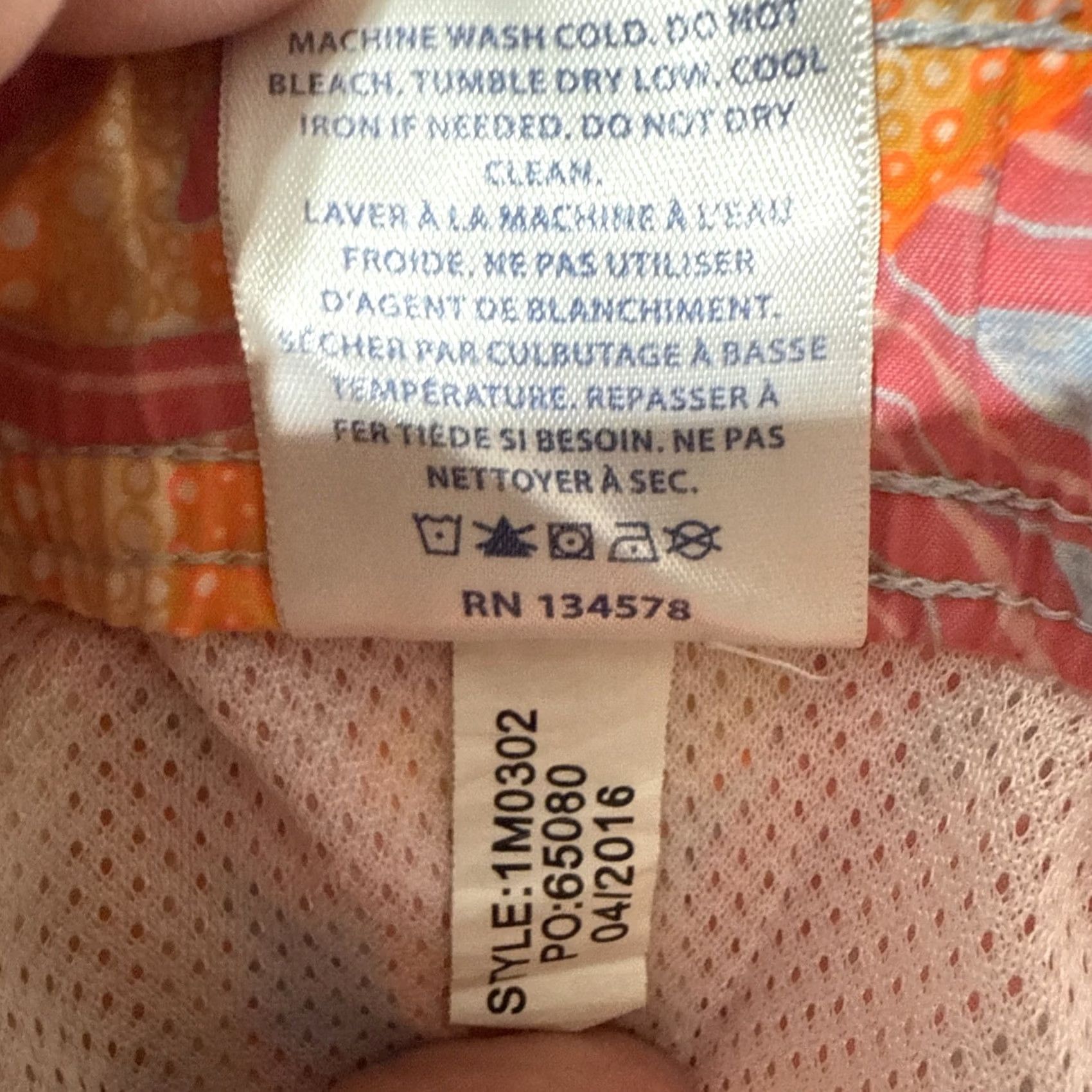 Vineyard Vines Vineyard Vines Swim Trunks Men S Orange Floral 6.5” Inseam Silk Polyester Mesh Lining Pockets Size US 29 - 7 Thumbnail