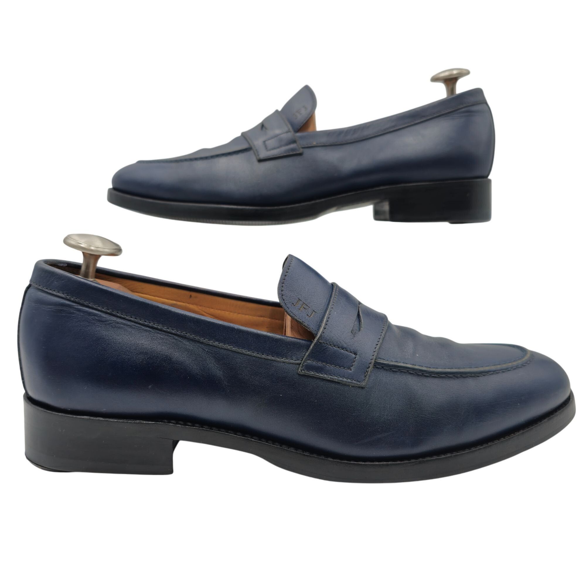Other Gianni Gallucci Mens 11.5 / 44.5EU Navy Leather Dress Shoes Size US 11.5 / EU 44-45 - 8 Thumbnail