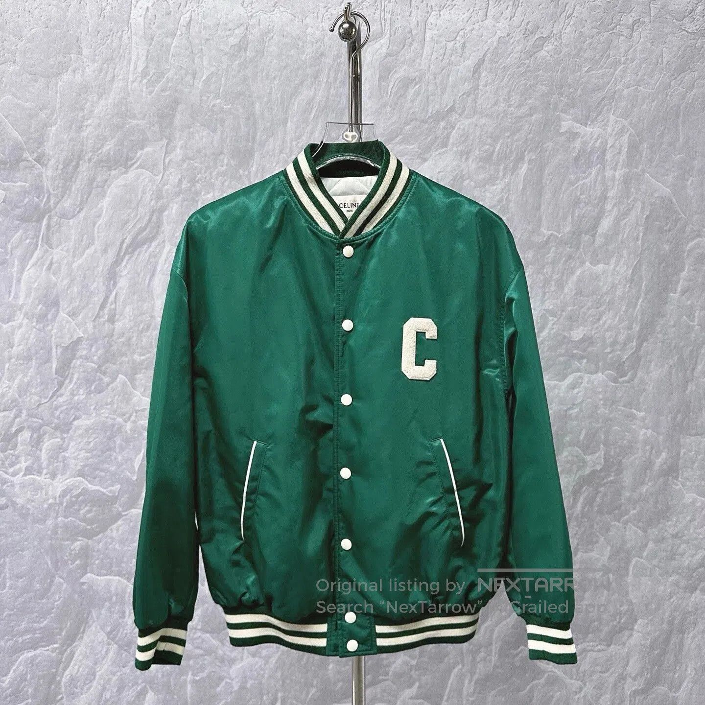 Celine celine green embroidered baseball jacket size 38. Size M / US 6-8 / IT 42-44 - 1 Thumbnail