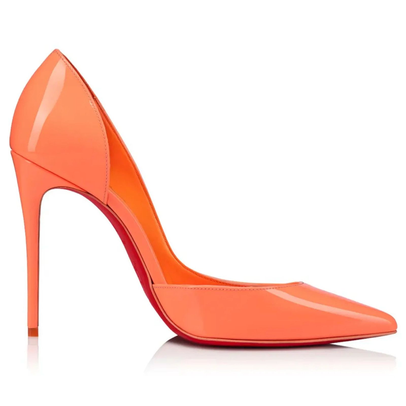 Christian Louboutin Iriza 100 Drag Orange Patent Leather D'Orsay Heel Pump 38 Size US 8 / IT 38 - 6 Thumbnail