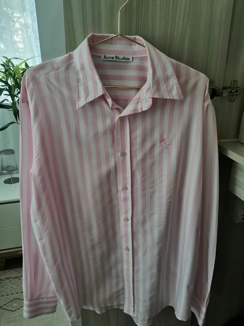 Acne Studios Acne Studios Pink striped shirt Size M / US 6-8 / IT 42-44 - 1 Thumbnail