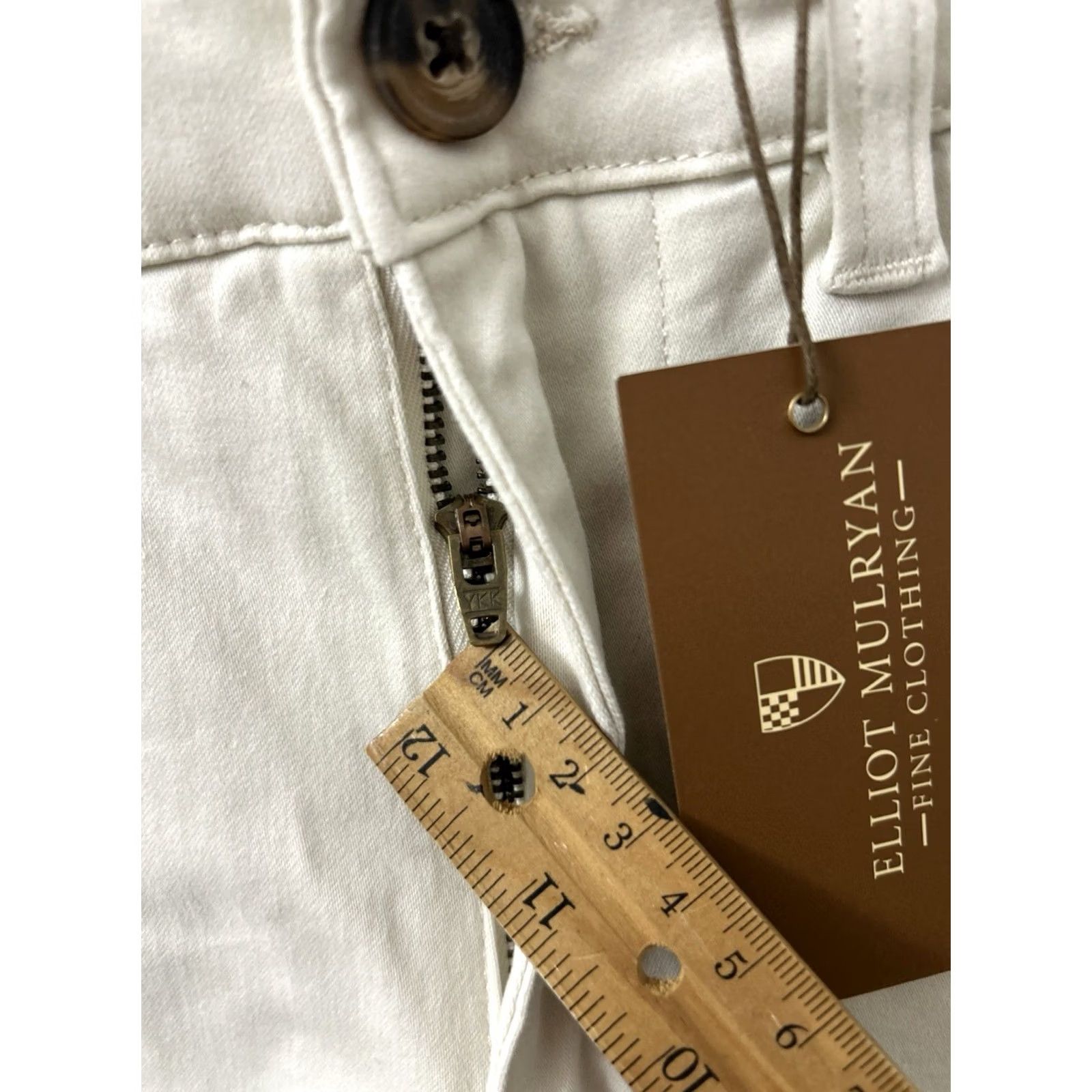 Vintage Elliot Mulryan Pants Mens 32x30 Beige Flat Front Chino Straight Leg Trousers Size US 32 / EU 48 - 5 Thumbnail