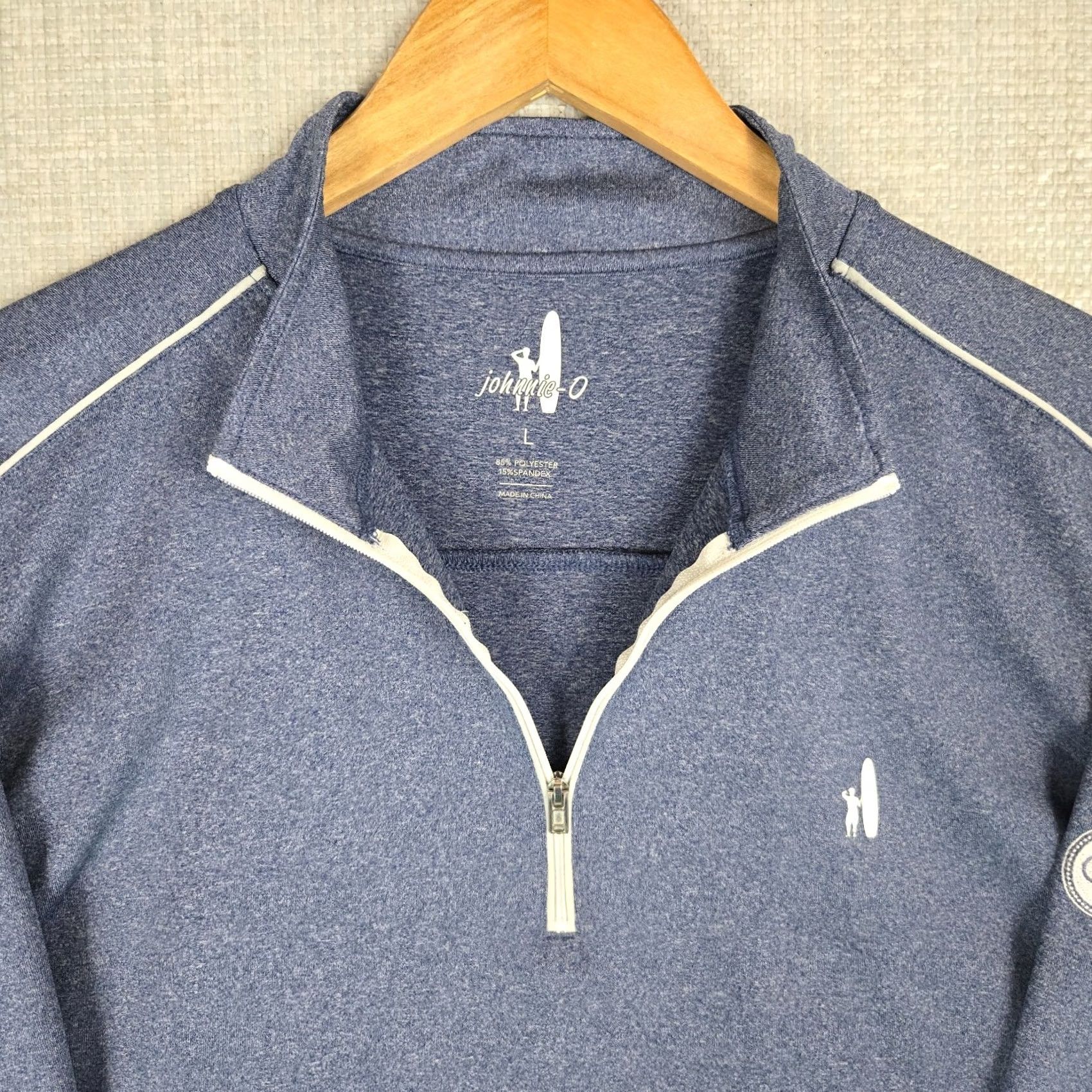 johnnie-O Johnnie-O Men's 1/4 Zip Performance Golf/Casual Pullover Windshirt Blue Space Dye L Mens Size US L / EU 52-54 / 3 - 2 Thumbnail