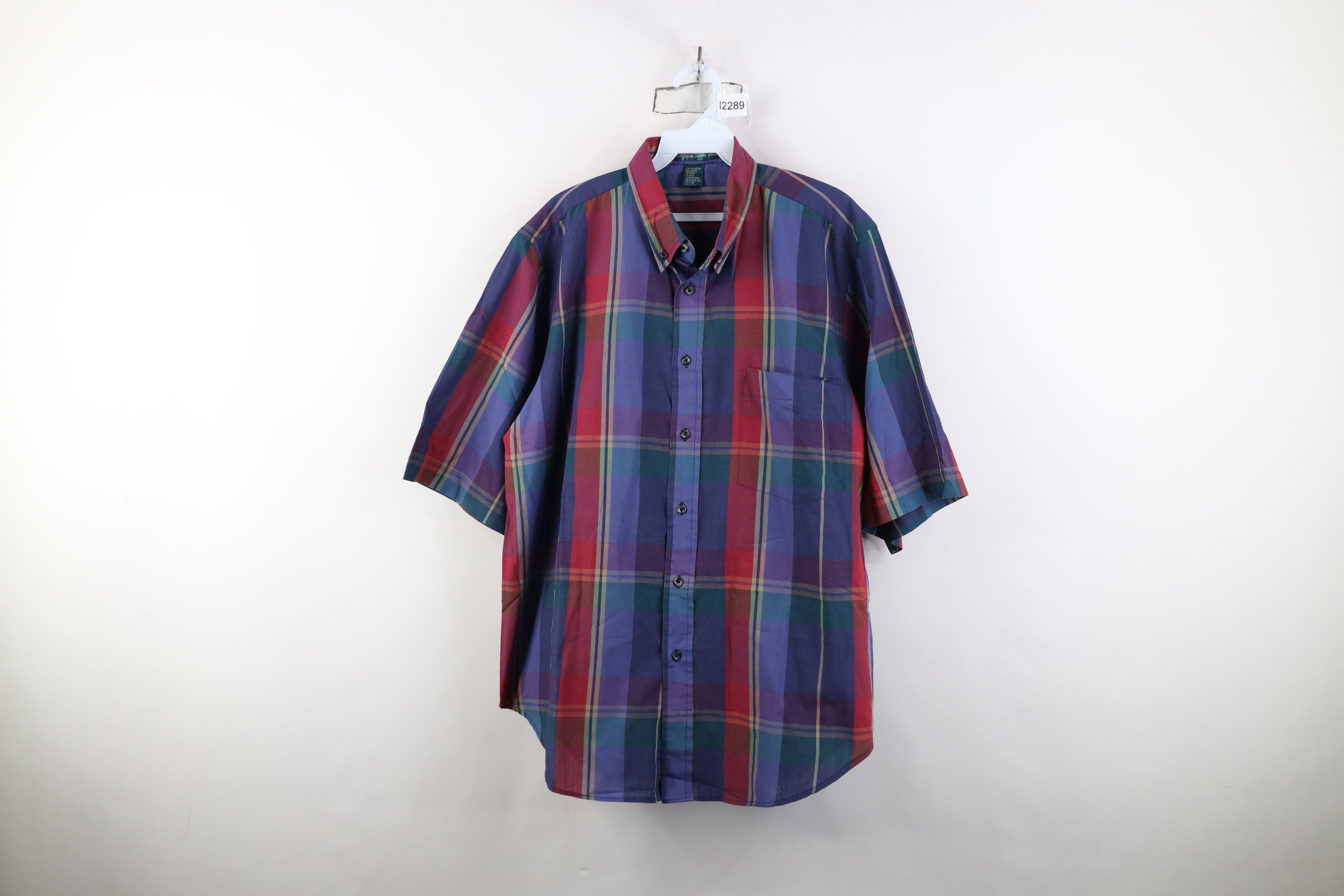 Vintage Vintage 80s 90s Streetwear Madras Plaid Button Down Shirt Size US L / EU 52-54 / 3 - 1 Thumbnail