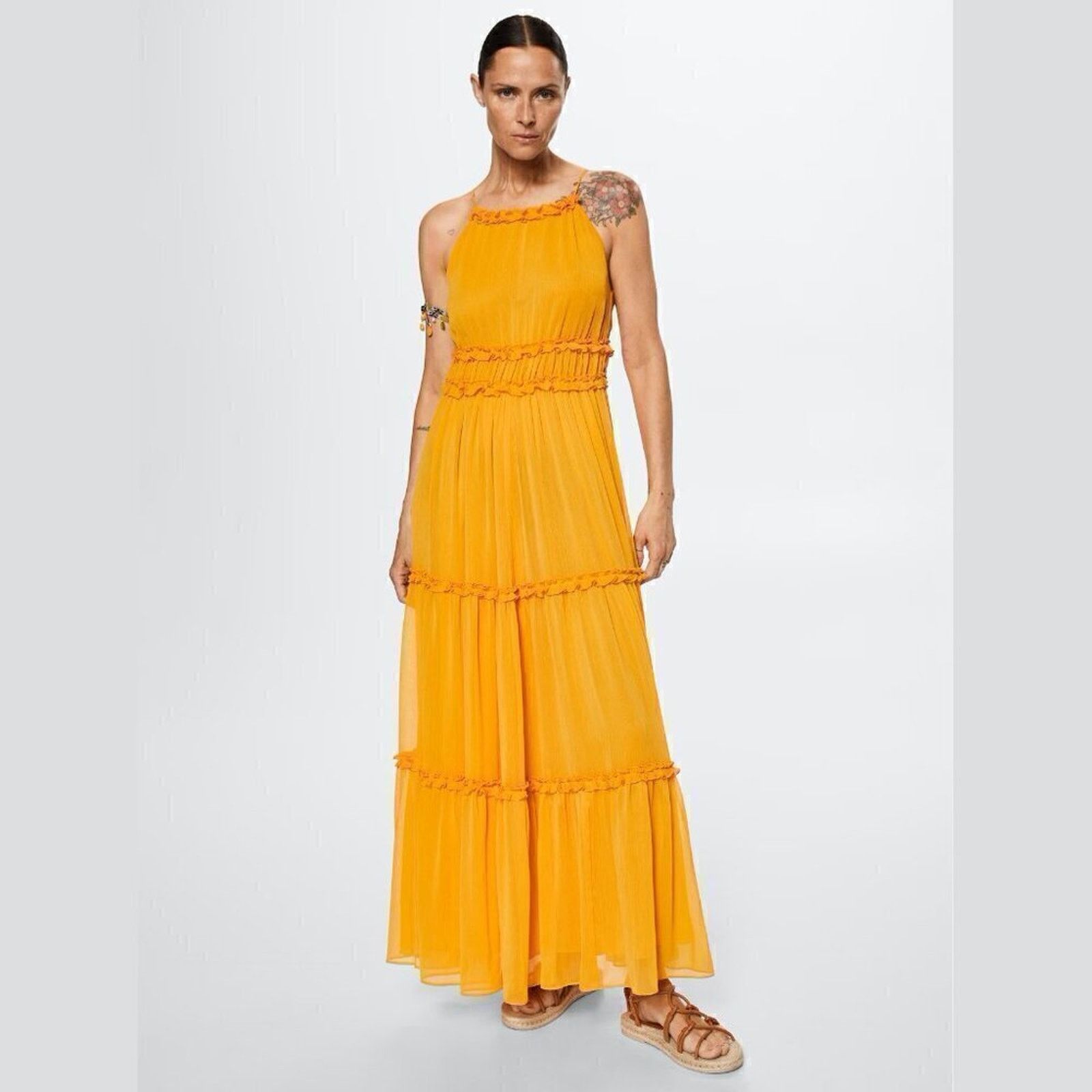 Mango MANGO Yellow Halter Maxi Dress NWT Size 6 Size M / US 6-8 / IT 42-44 - 17 Thumbnail