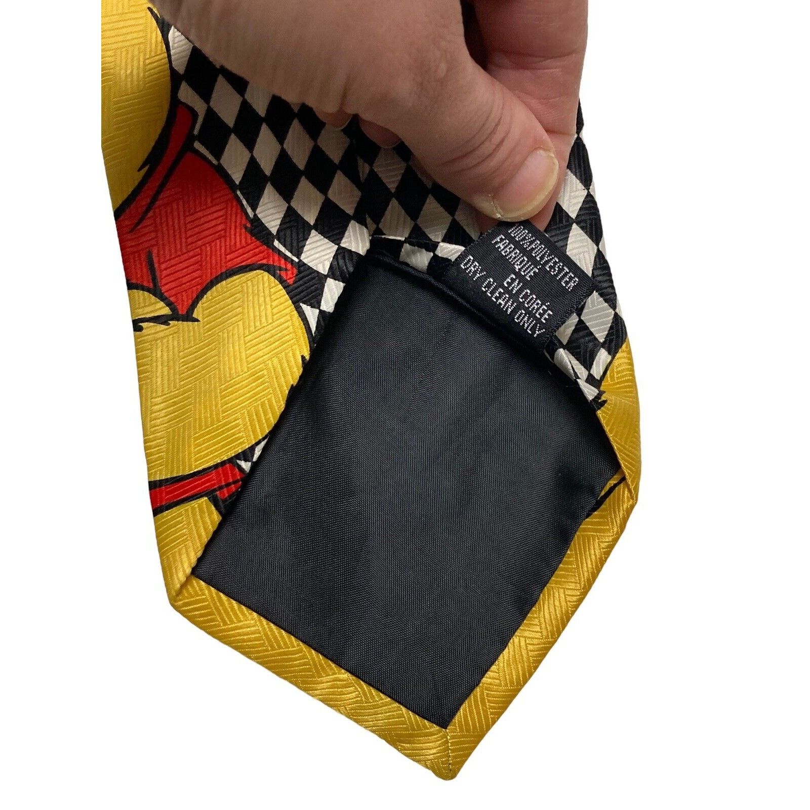 Disney Disney Winnie The Pooh Black White Diamond Pattern Necktie Size ONE SIZE - 6 Thumbnail