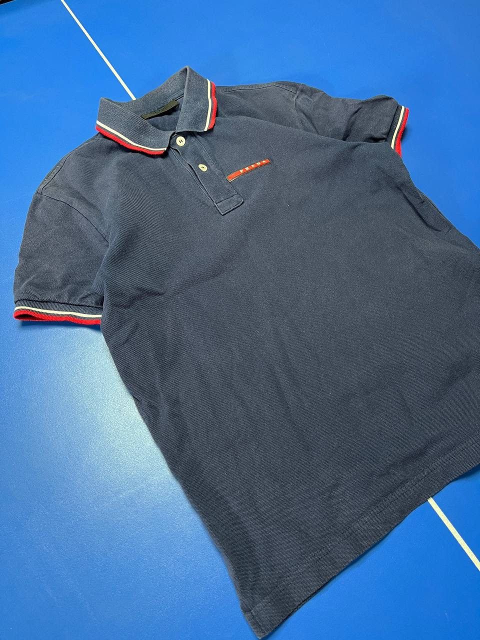 Prada Auth PRADA Red Tab Logo Navy Polo Shirt Size S Size US S / EU 44-46 / 1 - 2 Thumbnail