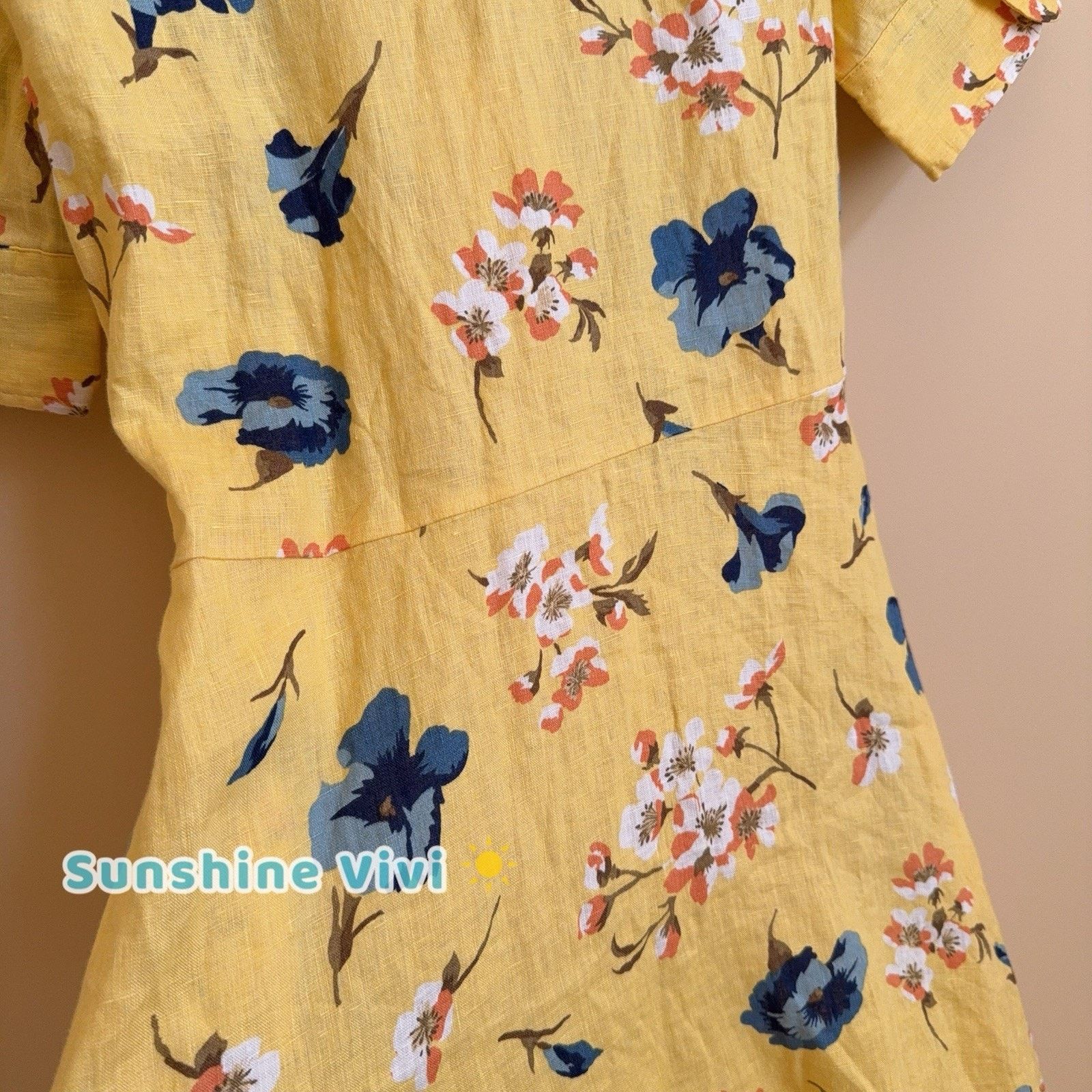 Polo Ralph Lauren NWT Polo Ralph Lauren Floral Woman Dress Yellow Short Sleeve Size S / US 4 / IT 40 - 5 Thumbnail