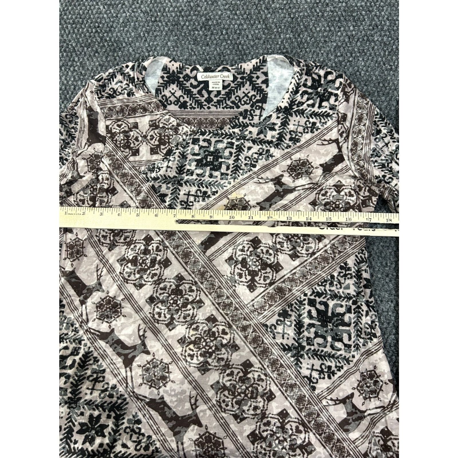 Coldwater Creek Coldwater Creek Blouse Womens Shirt Regular Small Gray Crew Neck Long Sleeve Cotton Rayon Stretch Classic Pattern Solid Vintage No N/A Size S / US 4 / IT 40 - 5 Thumbnail