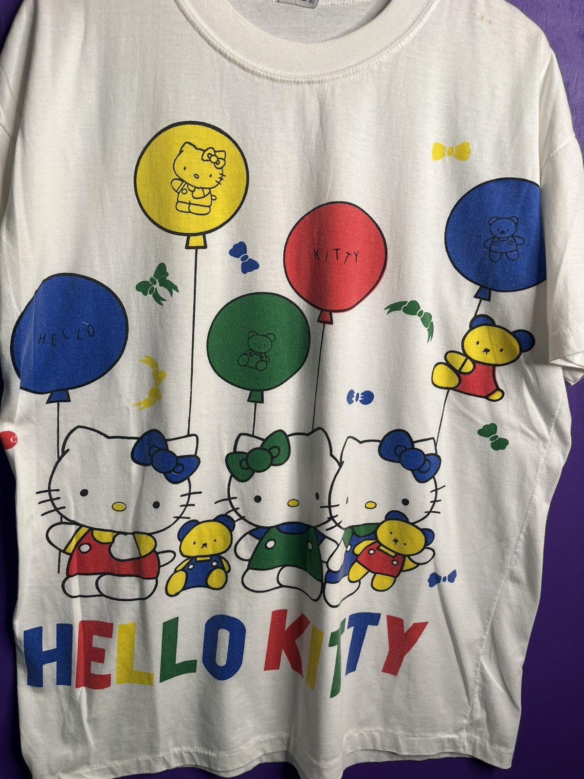Vintage Vintage Hello kitty balloons party big print t-shirt Size US XL / EU 56 / 4 - 3 Thumbnail