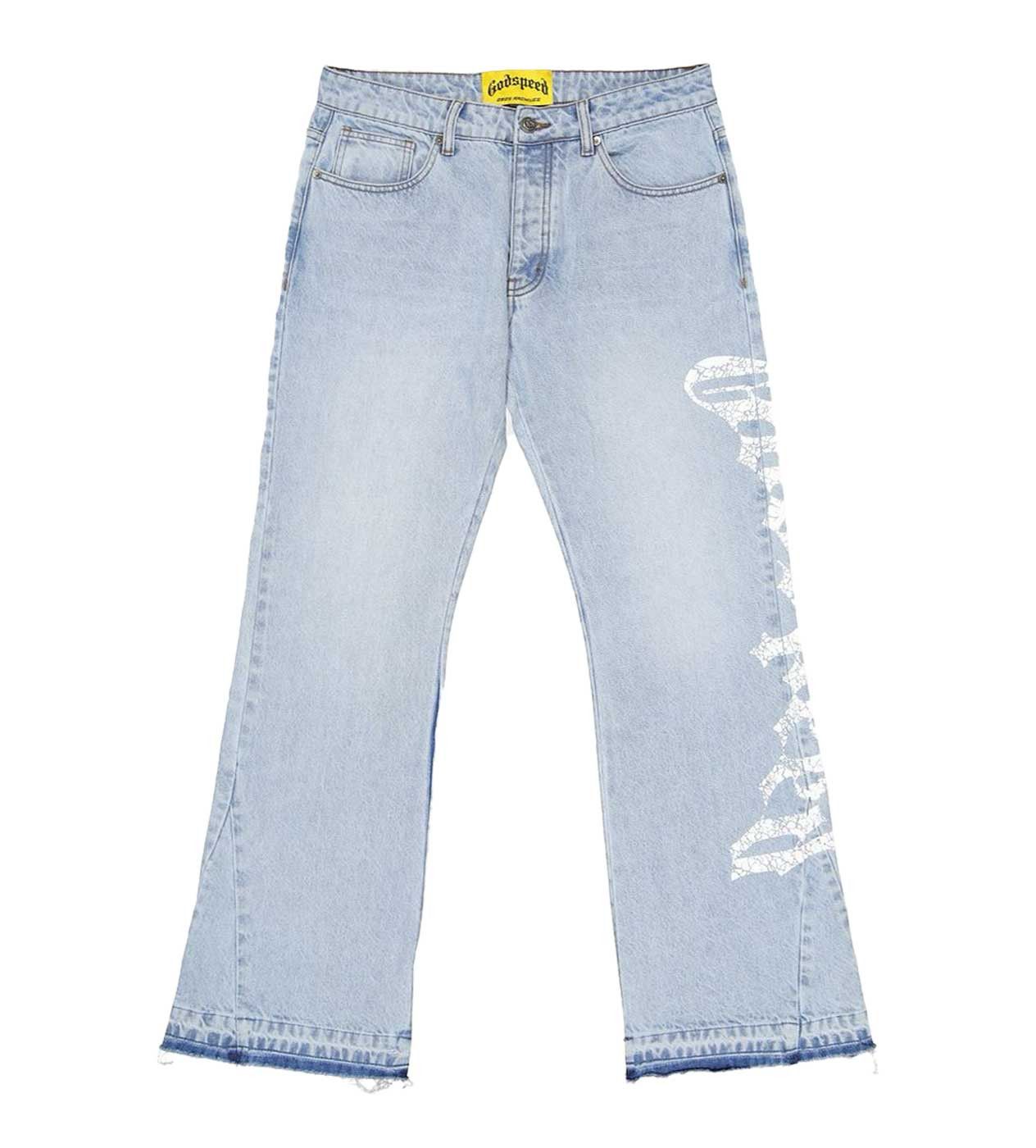 Godspeed OG Logo Flared Denim Printed Blue Size US 38 / EU 54 - 1 Thumbnail