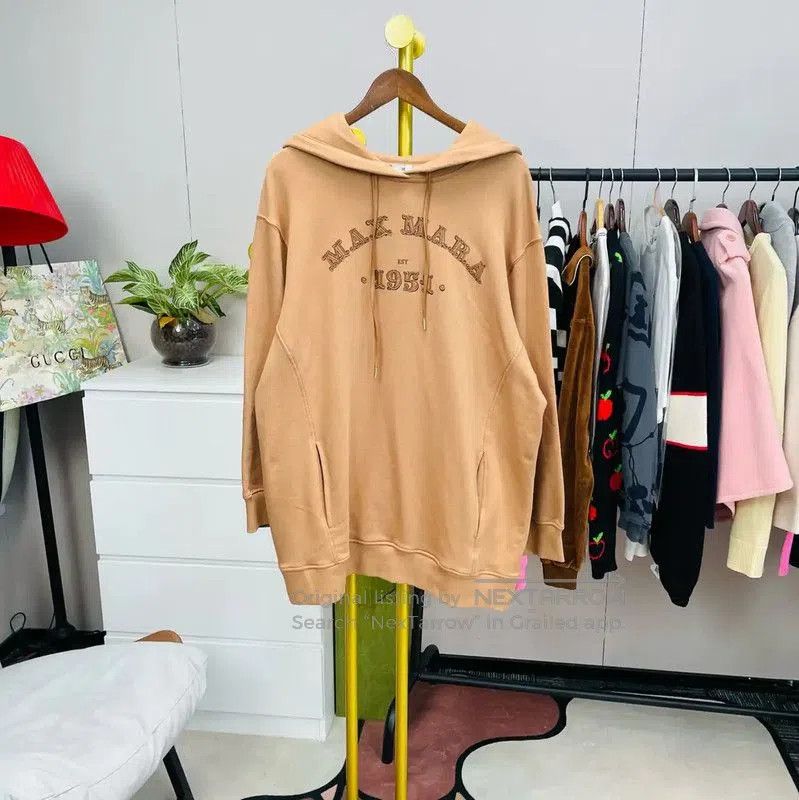 Max Mara MaxMara Brown Cotton Women's Hoodie . Size M / US 6-8 / IT 42-44 - 1 Thumbnail