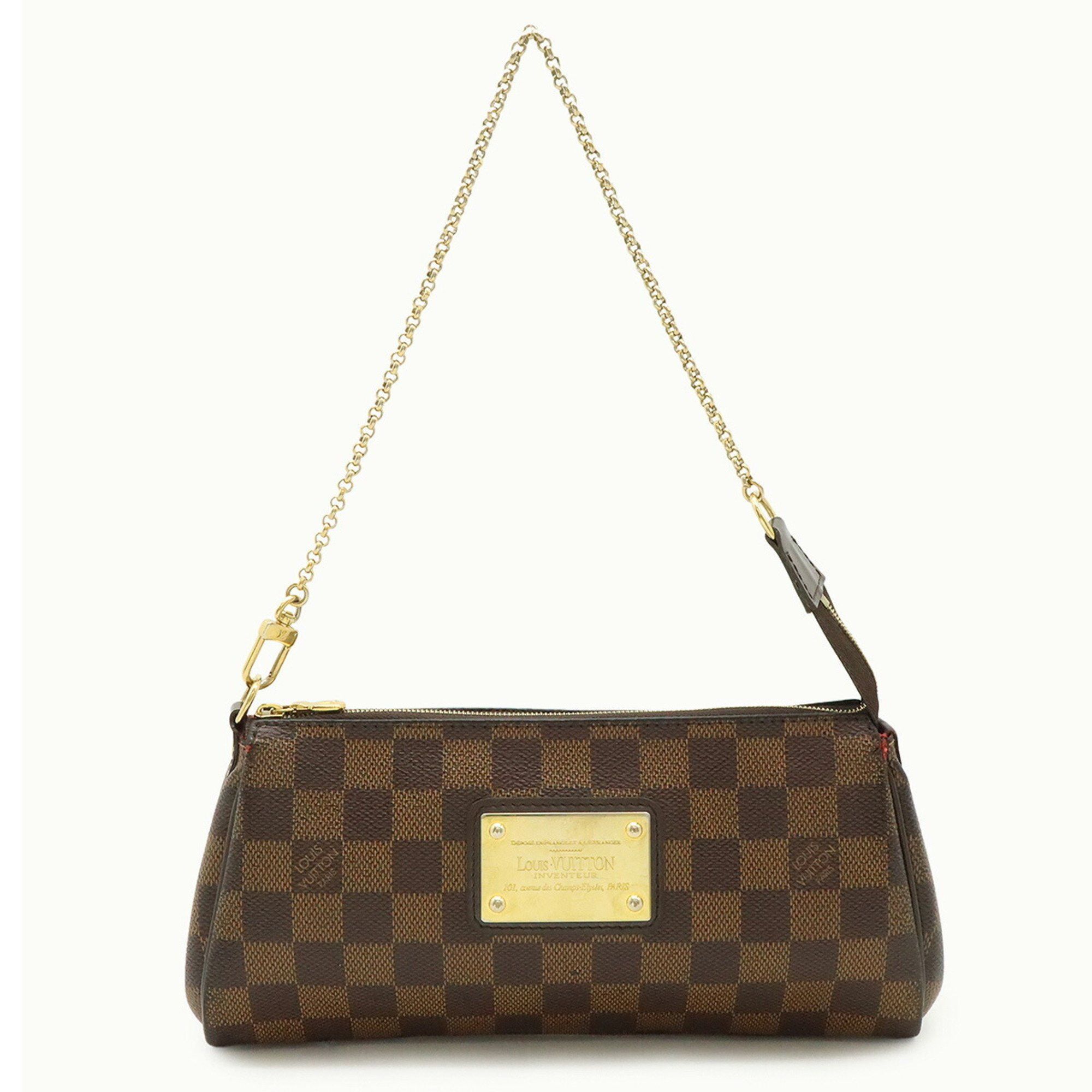 Louis Vuitton Damier Eva Pouch Chain Shoulder Bag Clutch N55213 in Brown, Women's