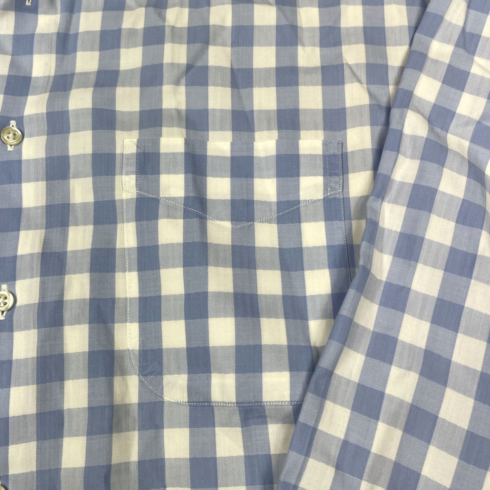 Vintage Gitman Bros Shirt Mens L Blue Button Up USA Made Gingham Check Regular Fit Long Sleeve Size US L / EU 52-54 / 3 - 4 Thumbnail