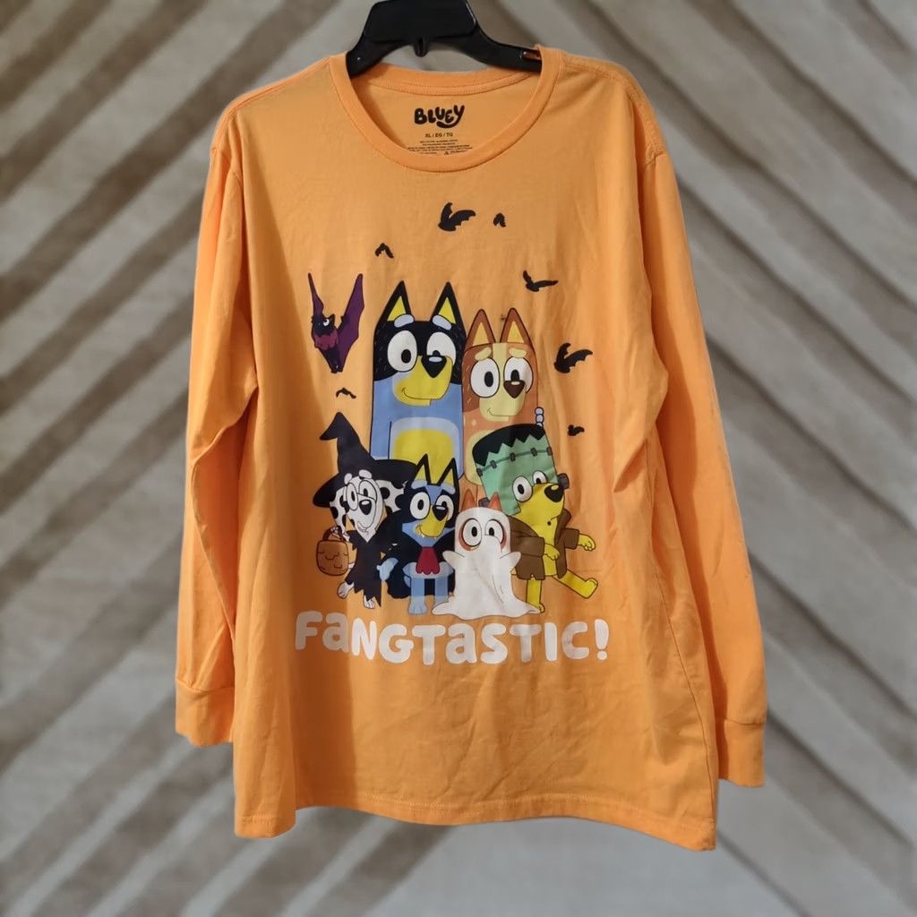 Vintage VINTAGE Bluey Halloween Long Sleeve Shirt XL Orange Fangtastic Women Size XL / US 12-14 / IT 48-50 - 1 Thumbnail