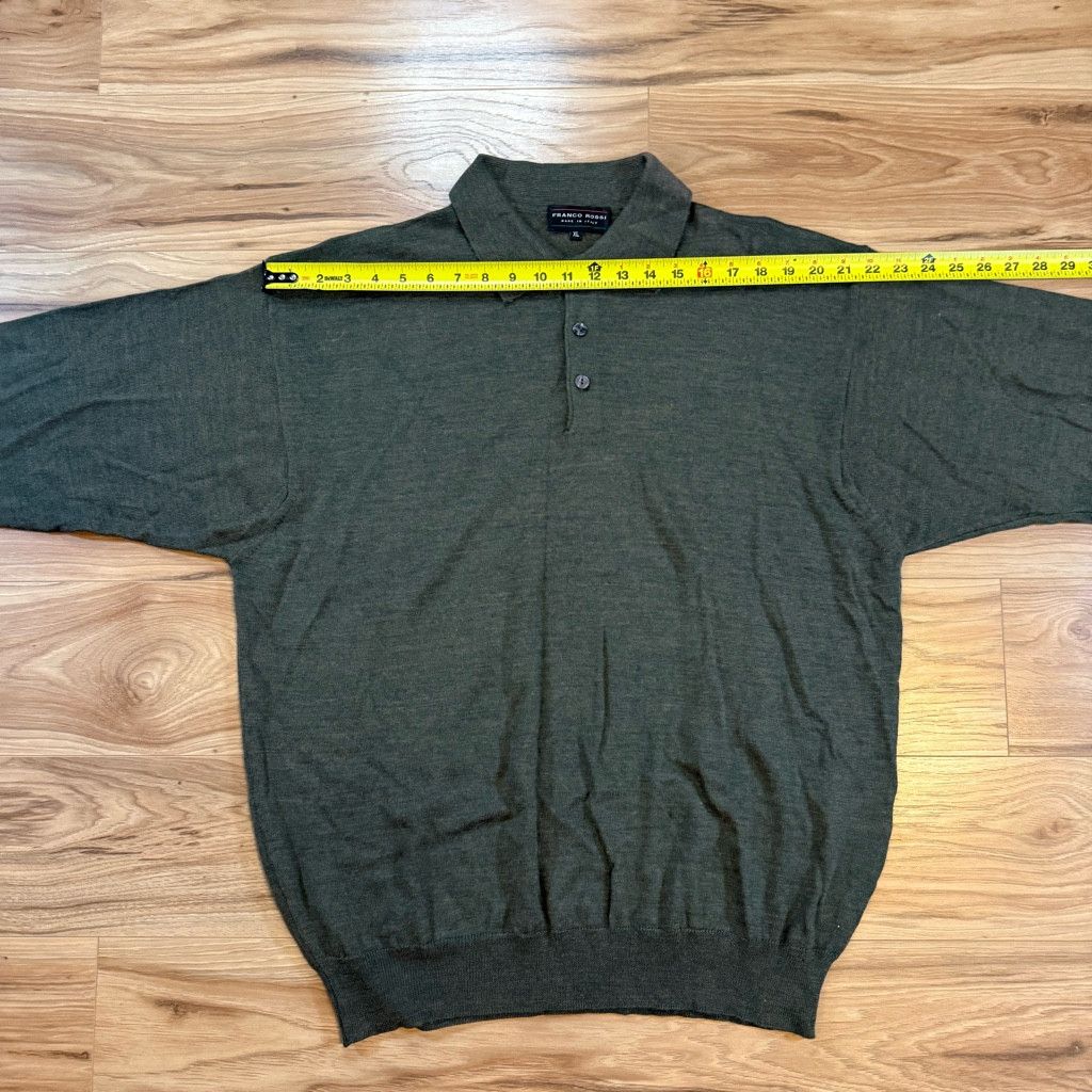 J Brand Franco Rossi Men’s XL Wool Blend Knit Polo Italy Size US XL / EU 56 / 4 - 3 Thumbnail