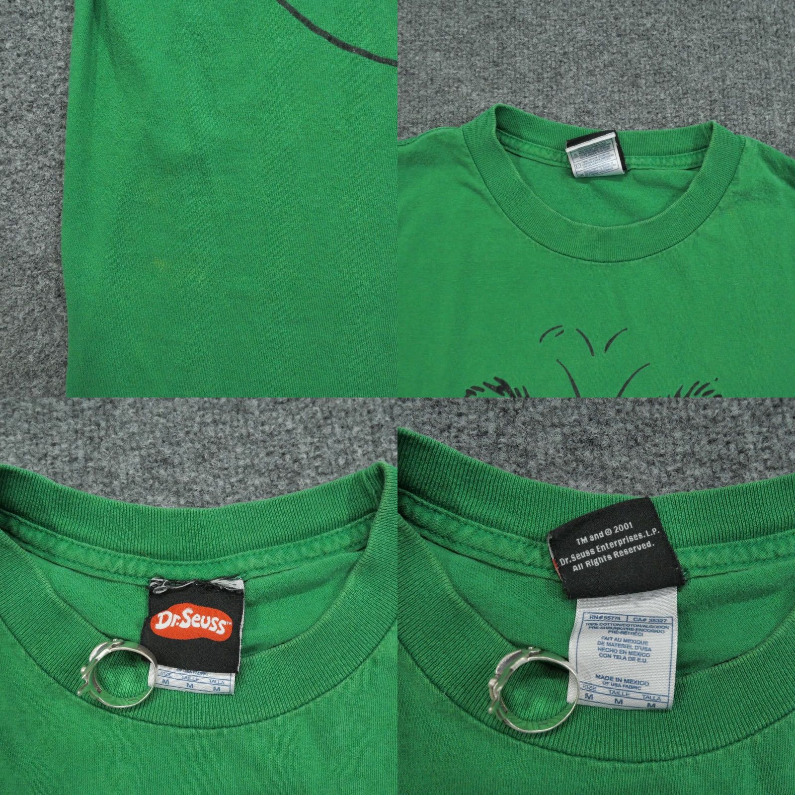 Vintage VINTAGE Dr Seuss Shirt Mens M Green 2001 Grinch Y2K Logo Crew Neck Short Sleeve Cotton Knit Tee - 90s 00s Mens Size US M / EU 48-50 / 2 - 8 Thumbnail