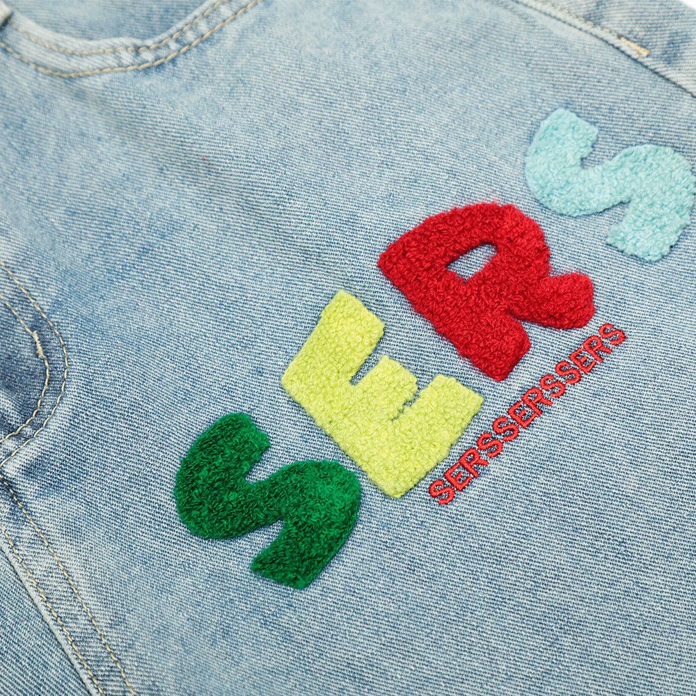 Jean Men's washed loose casual star embroidered jeans Size US 32 / EU 48 - 5 Thumbnail