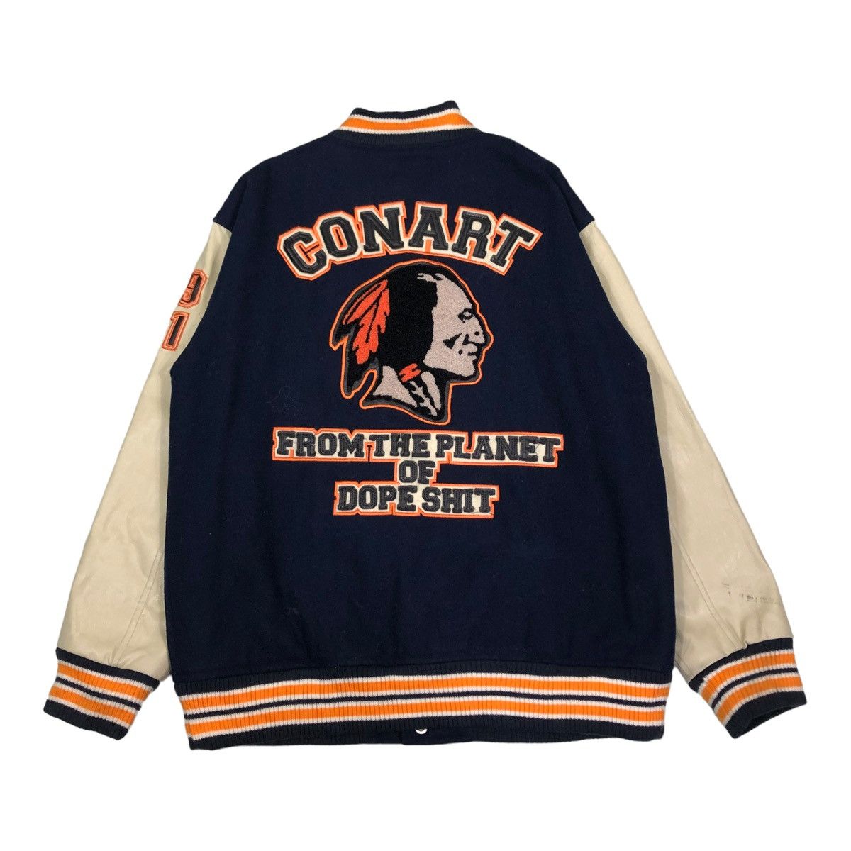 Japanese Brand 🔥VINTAGE LEATHER VARSITY JACKET CONART USA BIG LOGO Size US M / EU 48-50 / 2 - 4 Thumbnail
